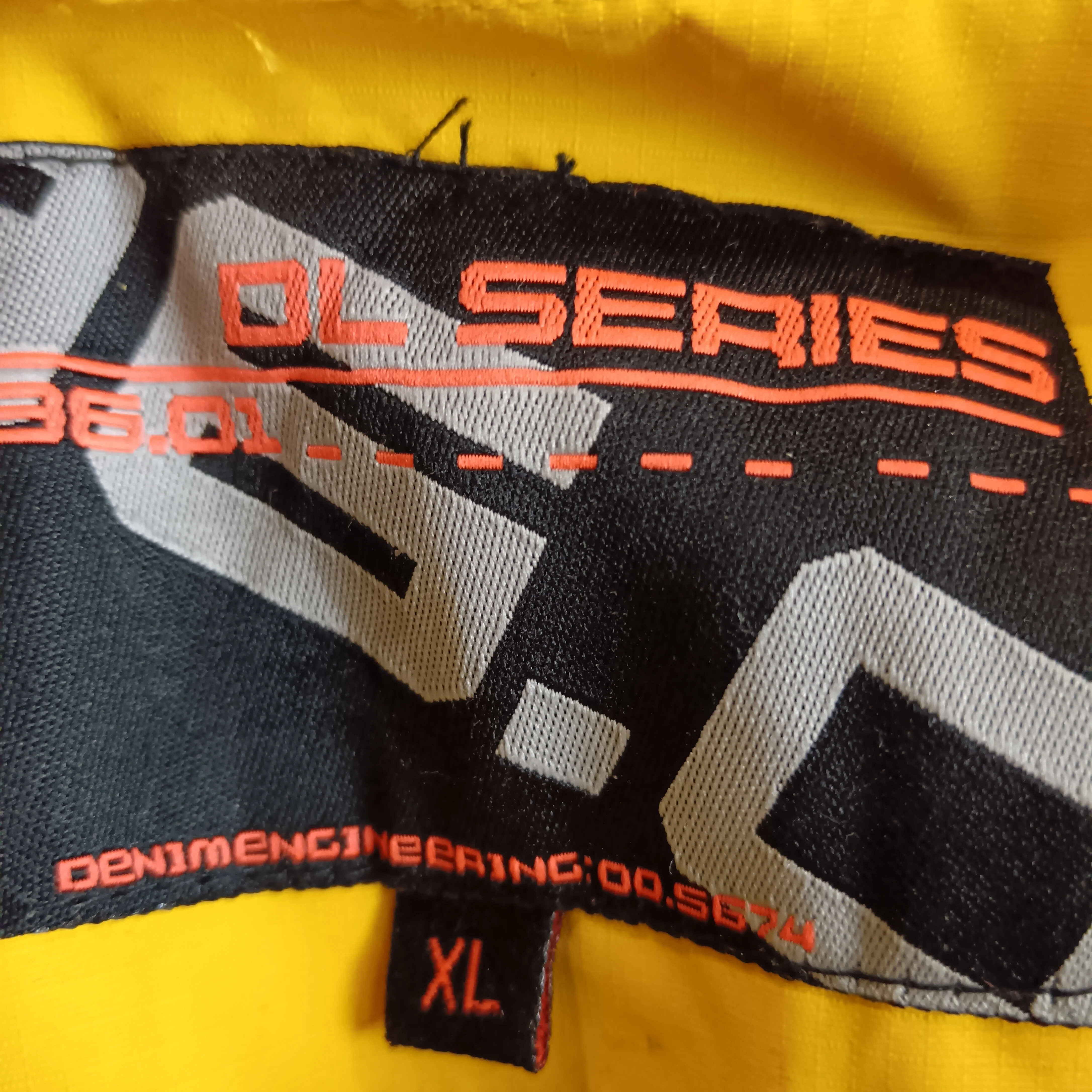 D L Series Bright Yellow Bomber Jacket For Men UK Medium-  Menswear | Pre-loved - Image 3