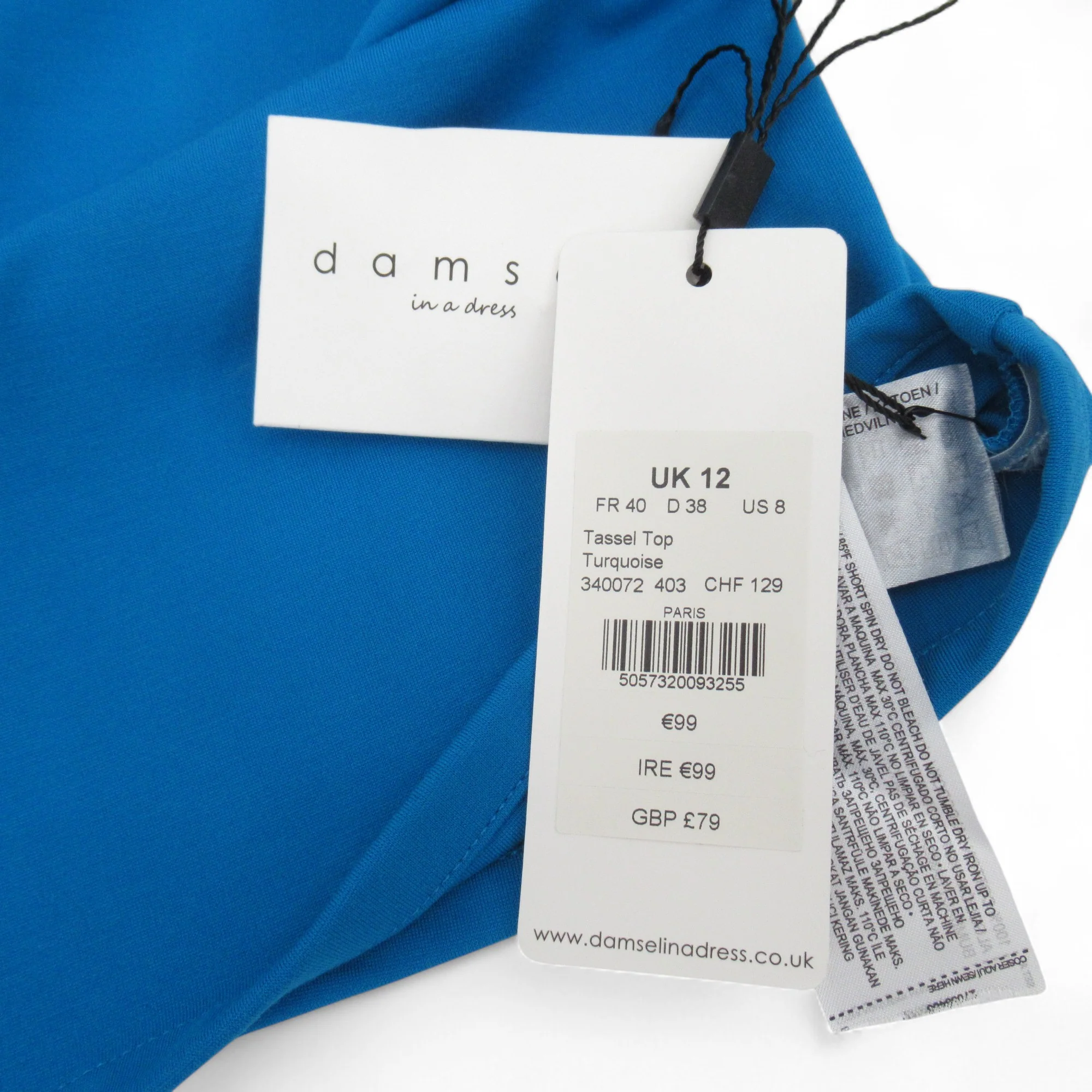 Damsel In A Dress Tassel Top Blue UK 12 Womenswear | Pre-loved - Image 7