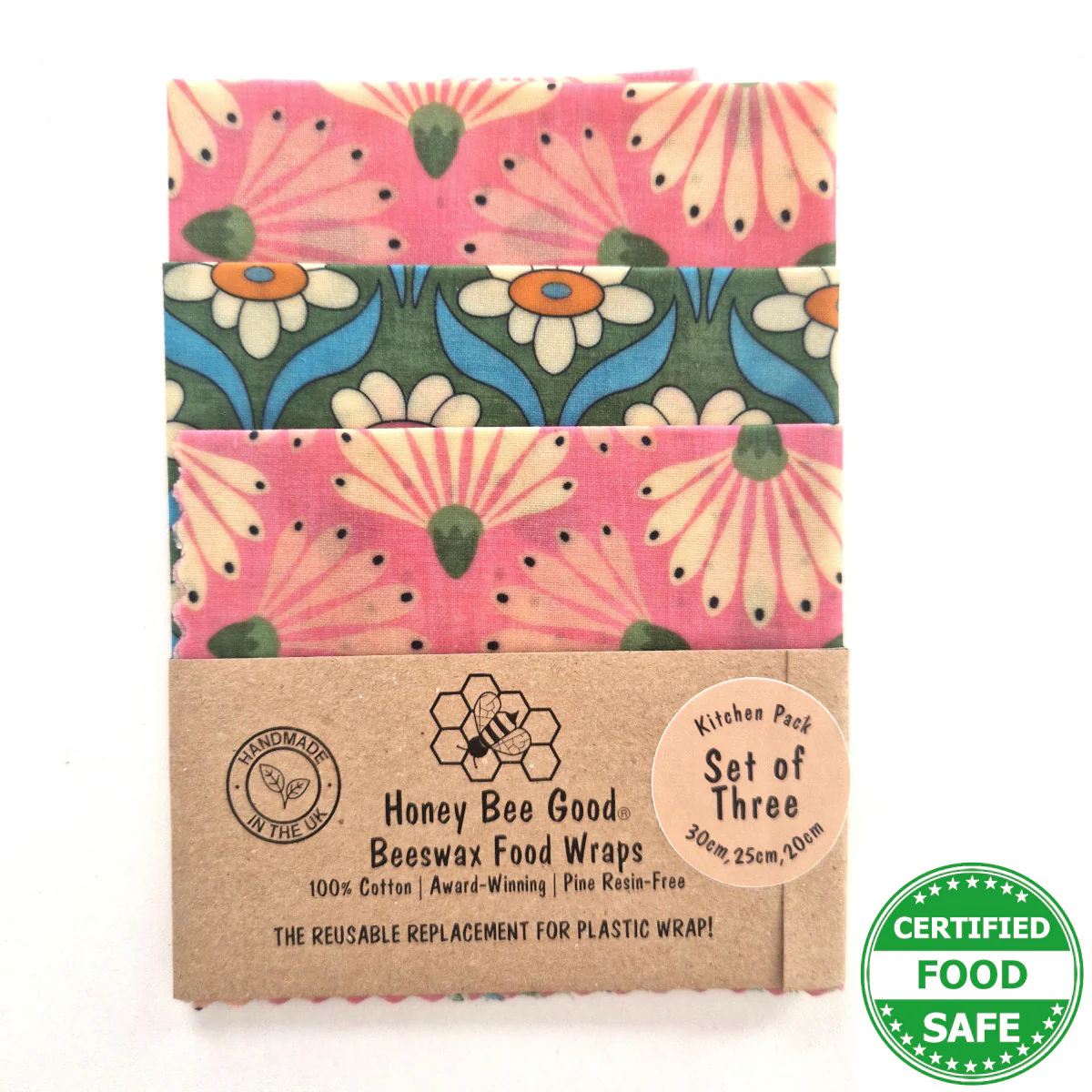 Dandelion | Set of 3 Beeswax Food Wraps | Honey Bee Good