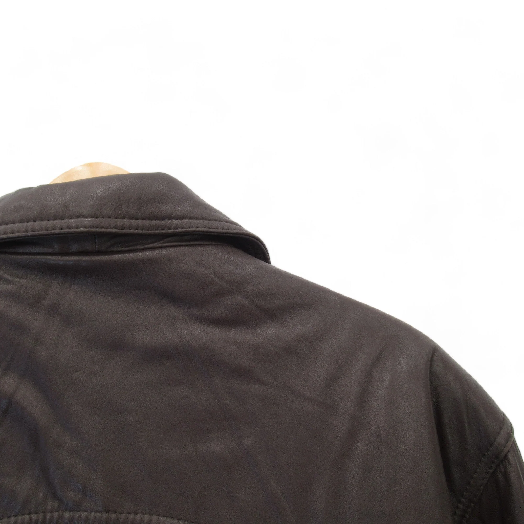 Danier Canada Large Brown Leather Coat Menswear | Preloved - Image 3