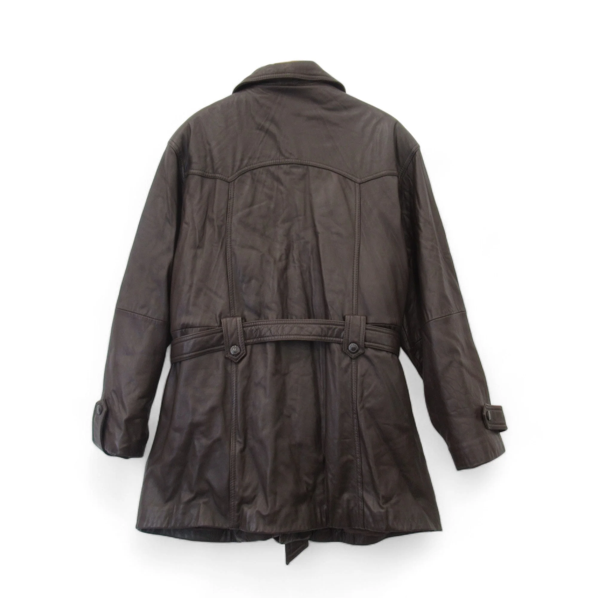 Danier Canada Large Brown Leather Coat Menswear | Preloved - Image 4