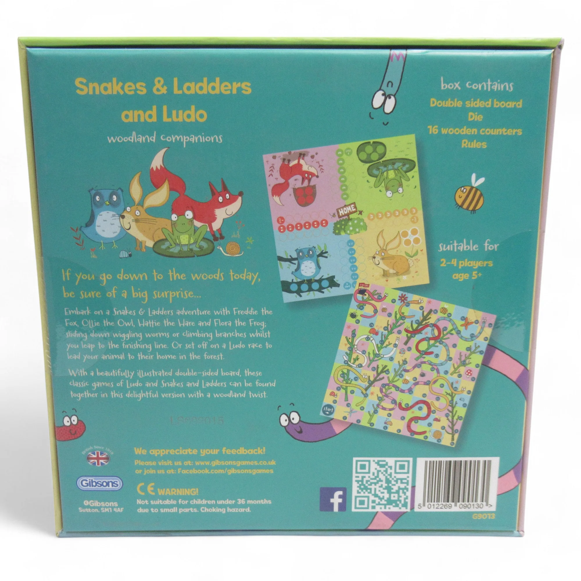 Gibsons Snakes & Ladders and Ludo Woodland Companions Game | Preloved - Image 2