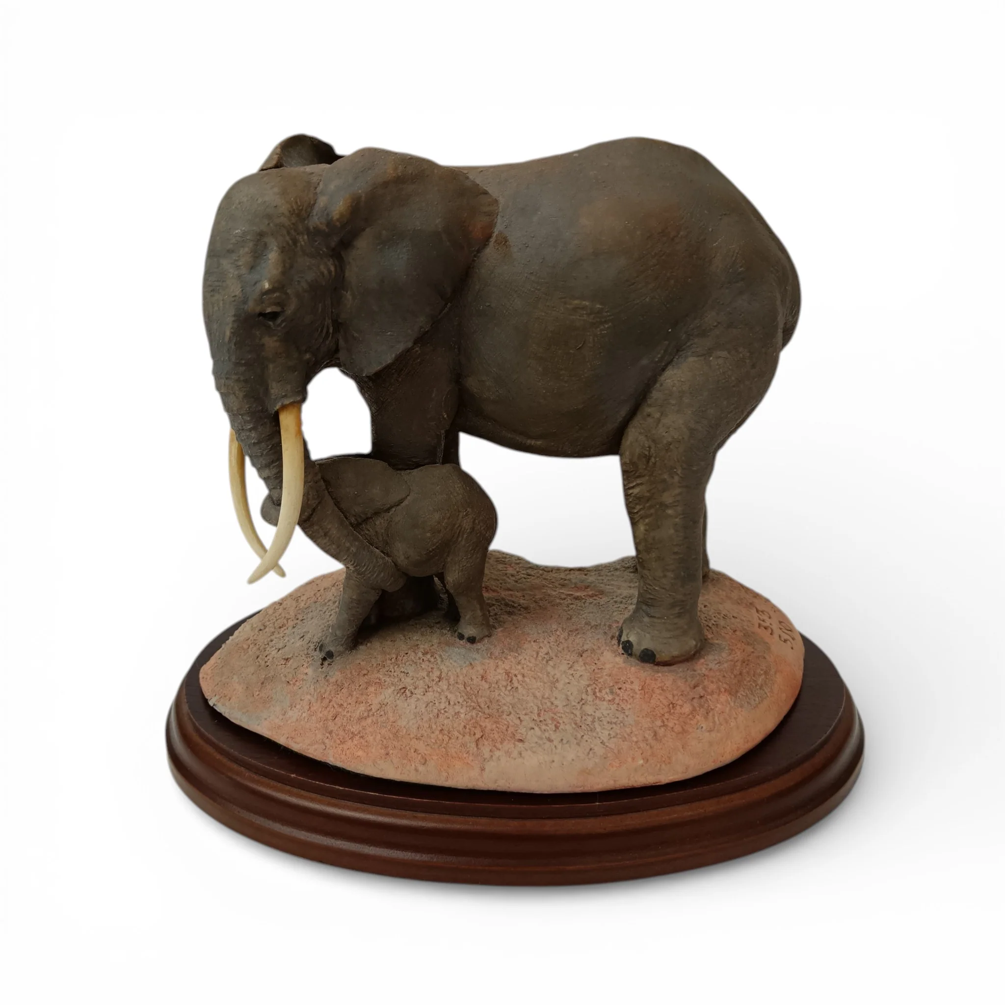 Dayfold Plc Fine Art 'Echo & Eli' Elephant Sculpture Hand Painted Limited Edition 353/500 | Pre-loved