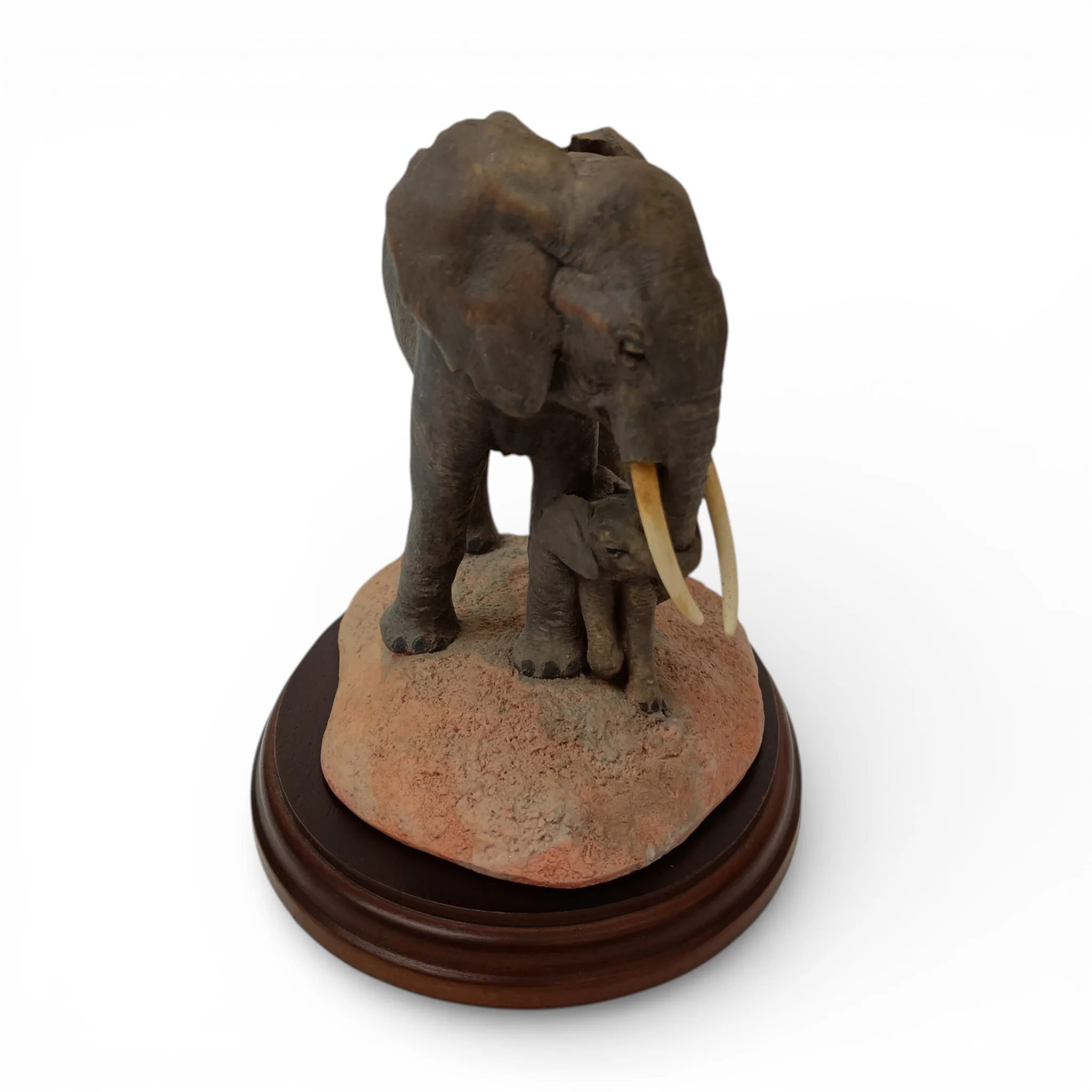Dayfold Plc Fine Art 'Echo & Eli' Elephant Sculpture Hand Painted Limited Edition 353/500 | Pre-loved - Image 2