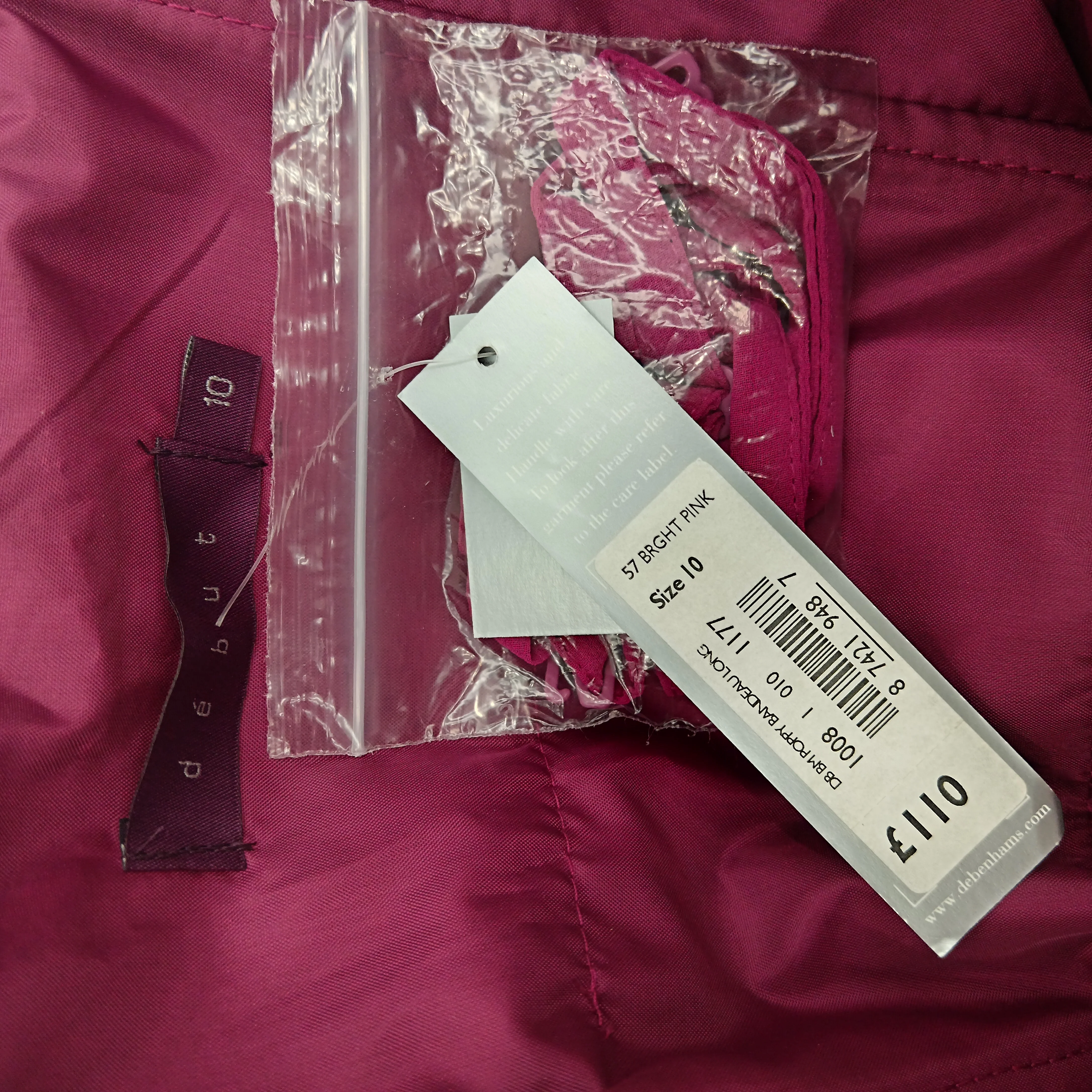 Debut Poppy Bandeau Long Strappy Bridesmaid Dress Bright Pink UK 10- Tags On - Womenswear | Pre-loved - Image 5
