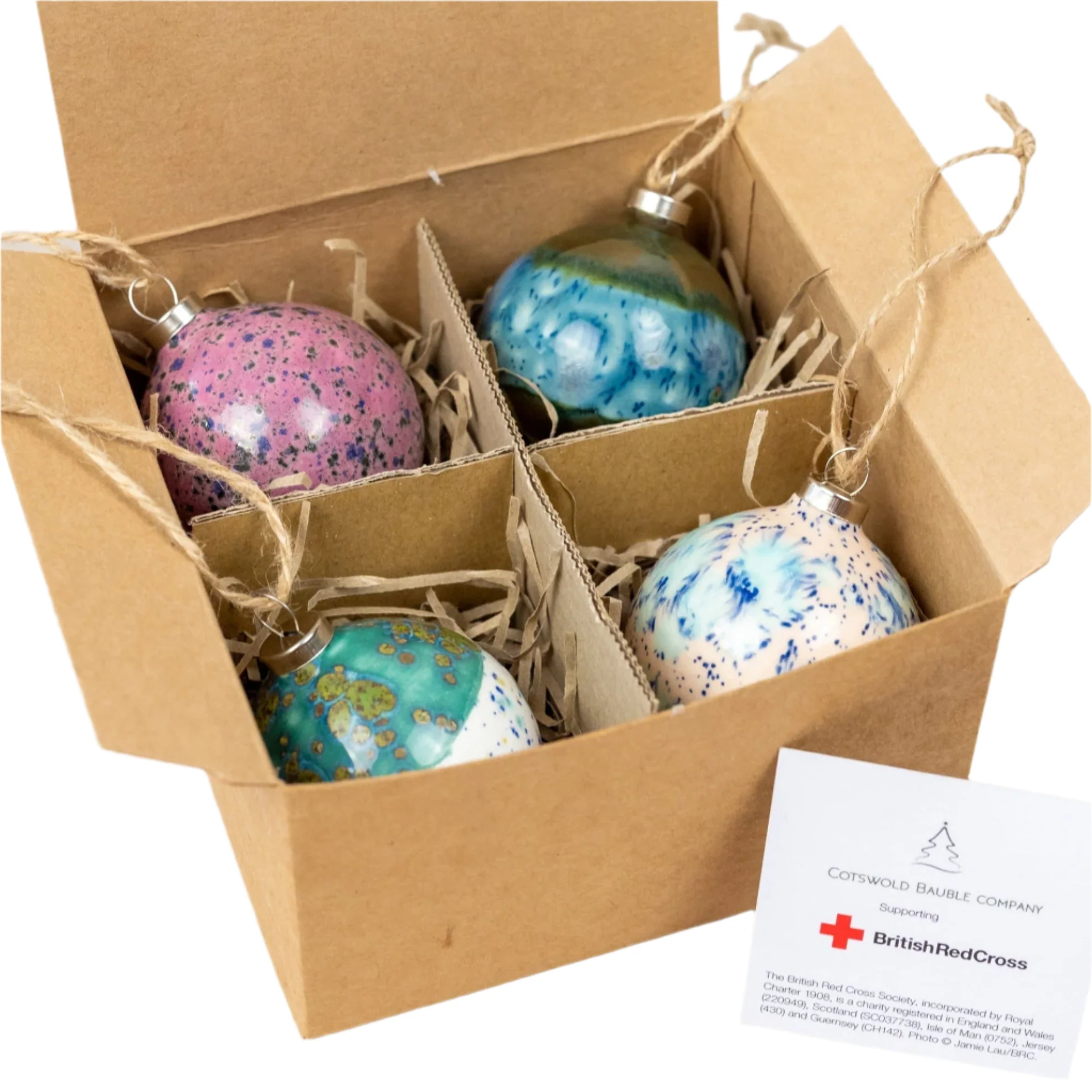 Pink, Blue, Turquoise & Cream Set of 4 baubles | Diamond Shape - Image 11