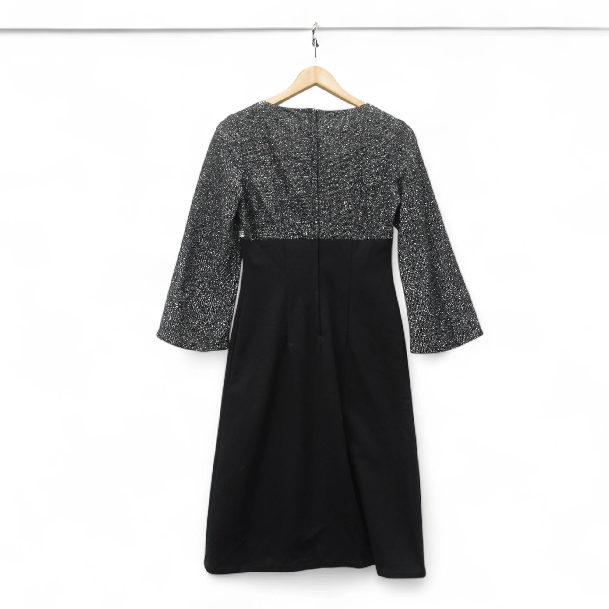 Devonshire Lady Vintage Dress Black Silver UK 12 Womenswear | Pre-loved - Image 4