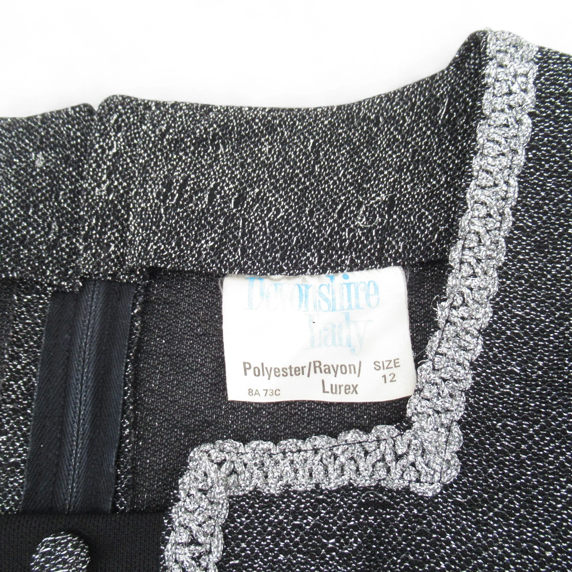 Devonshire Lady Vintage Dress Black Silver UK 12 Womenswear | Pre-loved - Image 6