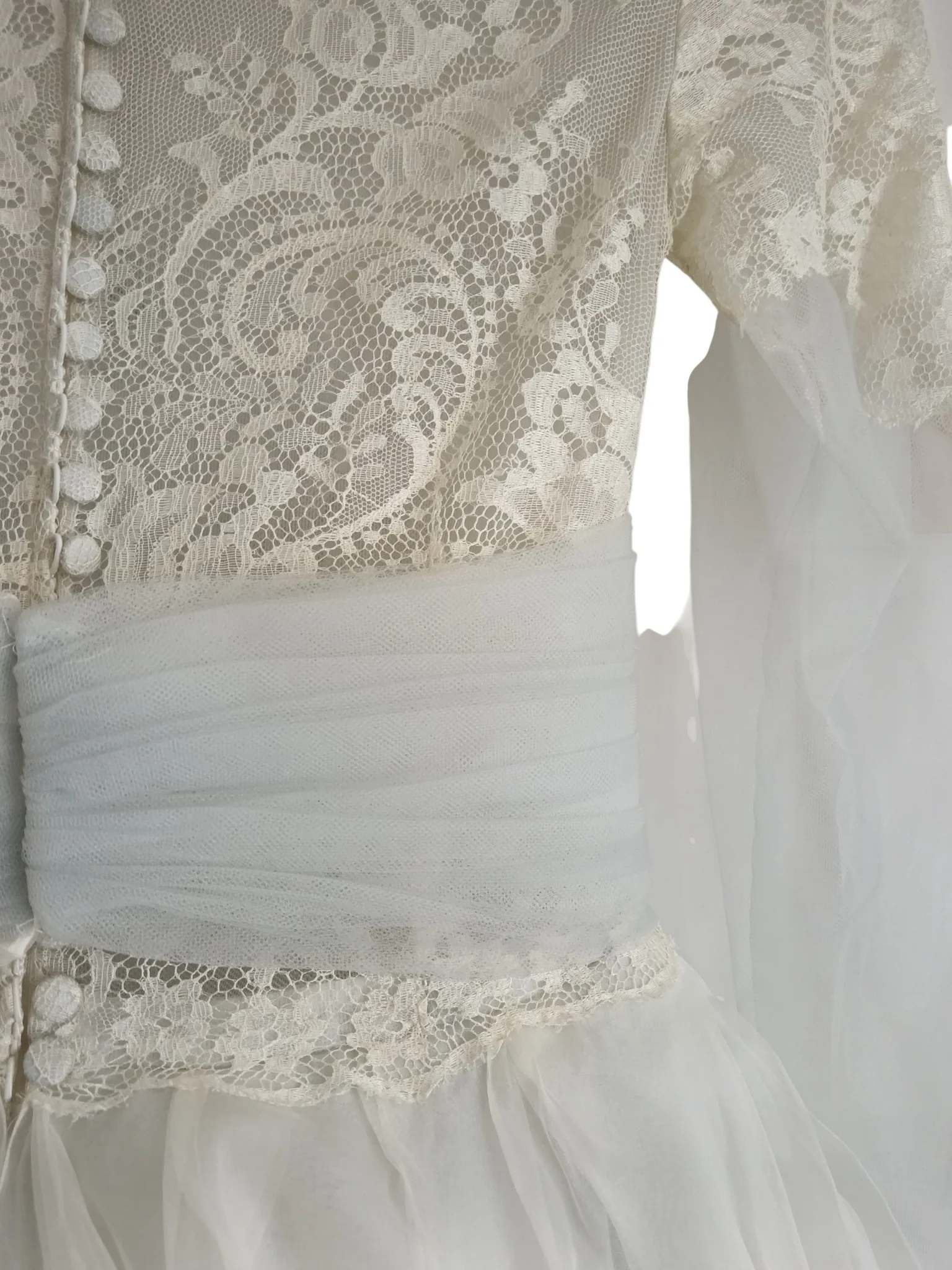 Di Gio Italian Wedding Hi-Low Dress Sleeved UK 8-10  Womenswear | Pre-loved - Image 5