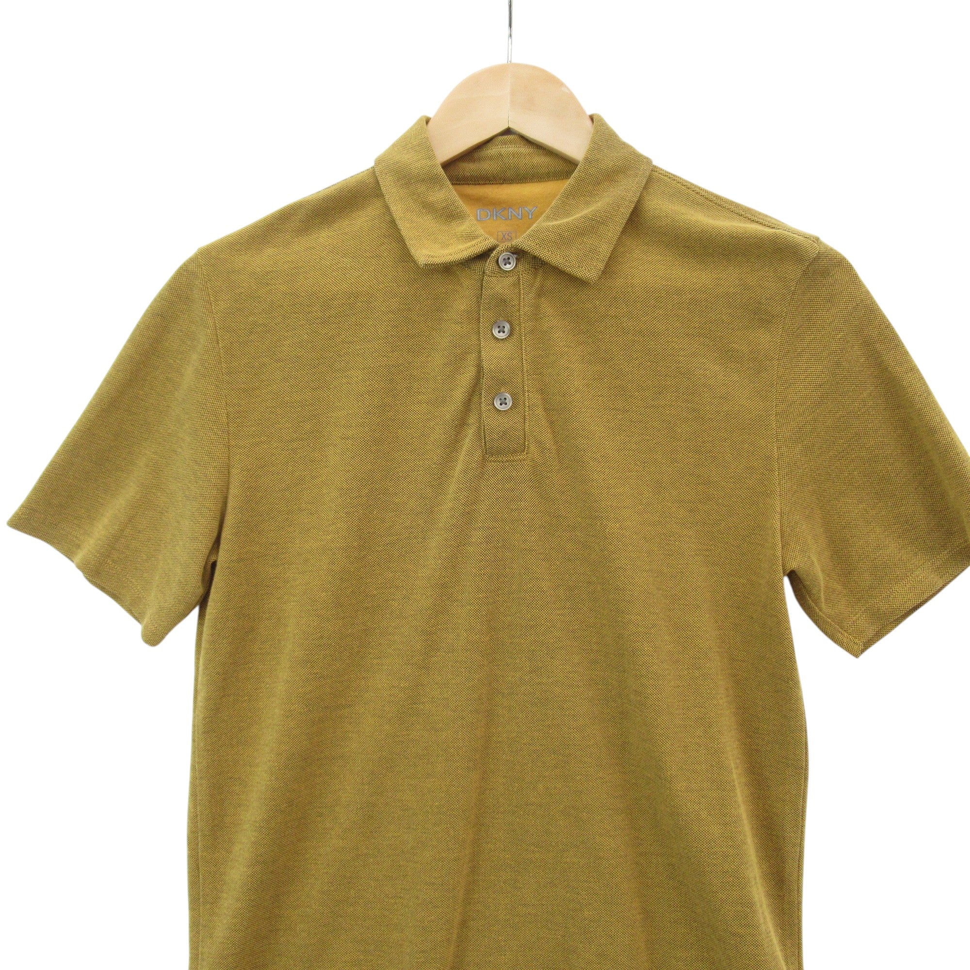 DKNY Polo T Shirt Slim XS Mustard Womenswear | Preloved - Image 2