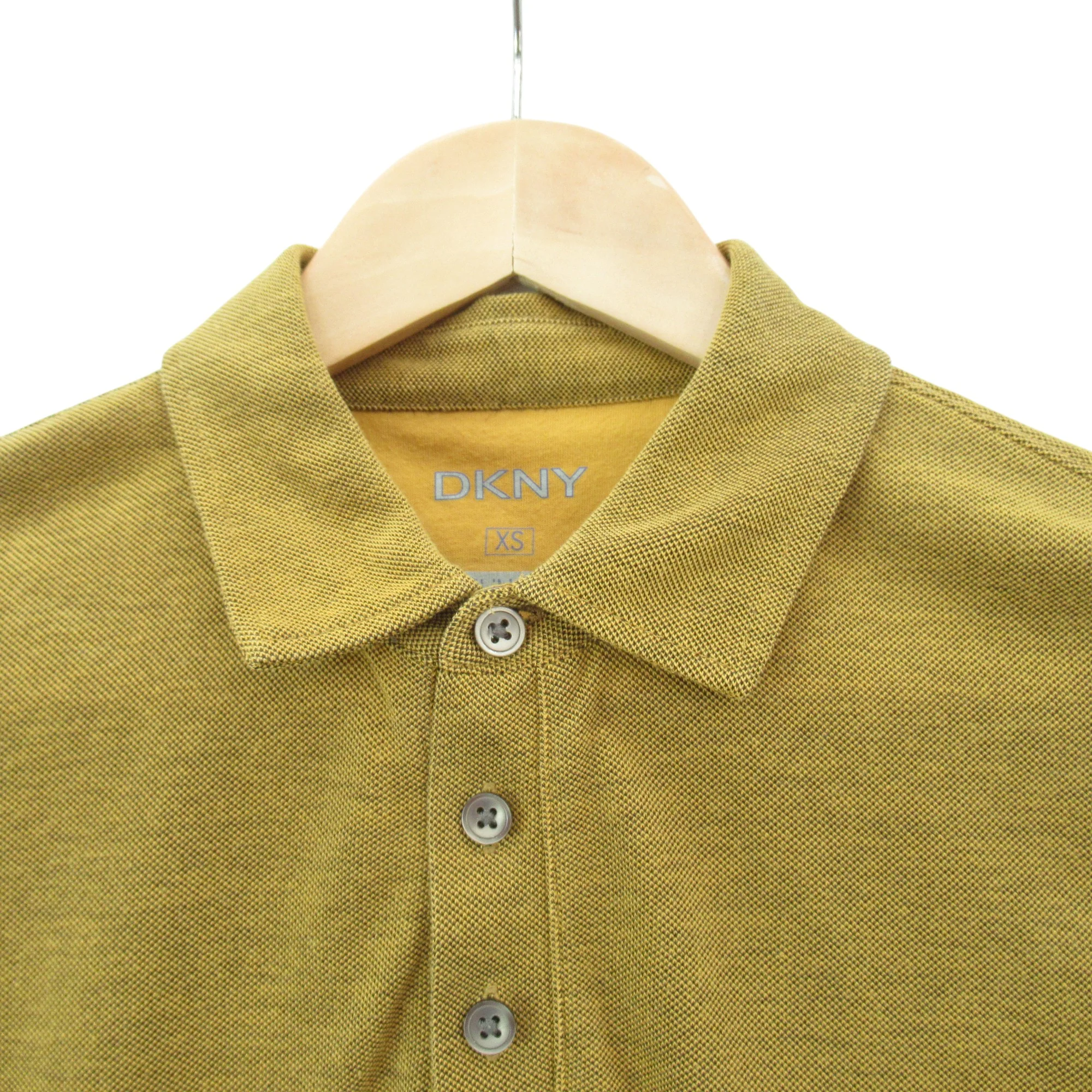 DKNY Polo T Shirt Slim XS Mustard Womenswear | Preloved - Image 3