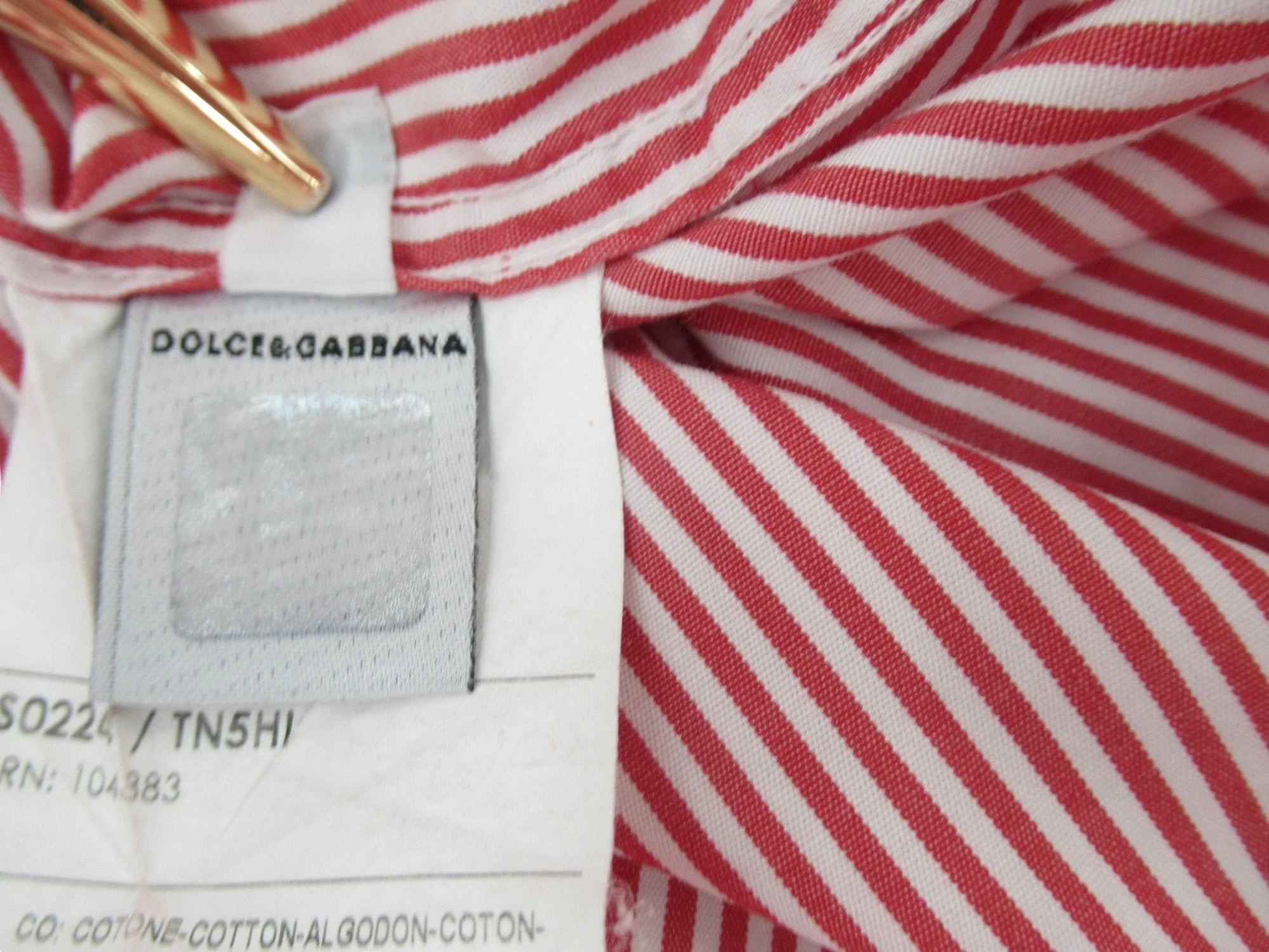 Dolce & Gabbana Slim Fit Red White Stripe Shirt Menswear | Preloved - Image 7