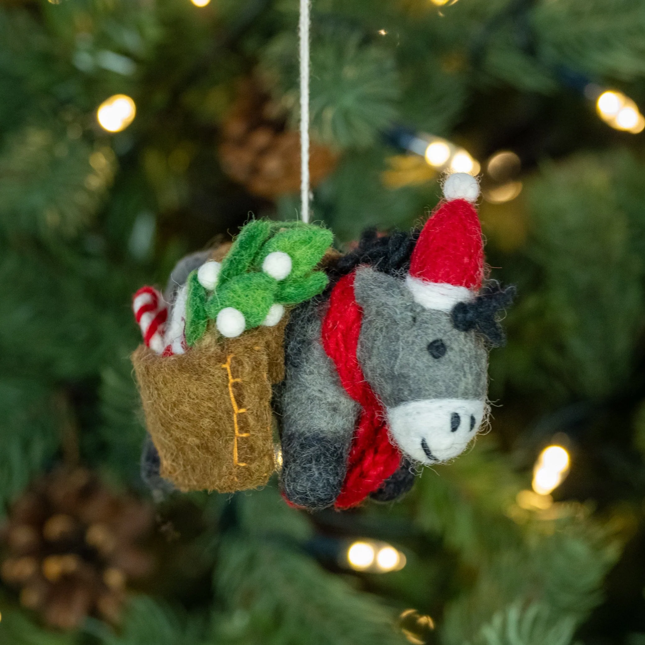 Donkey with Christmas Panniers  | Handmade Christmas Decoration - Image 2