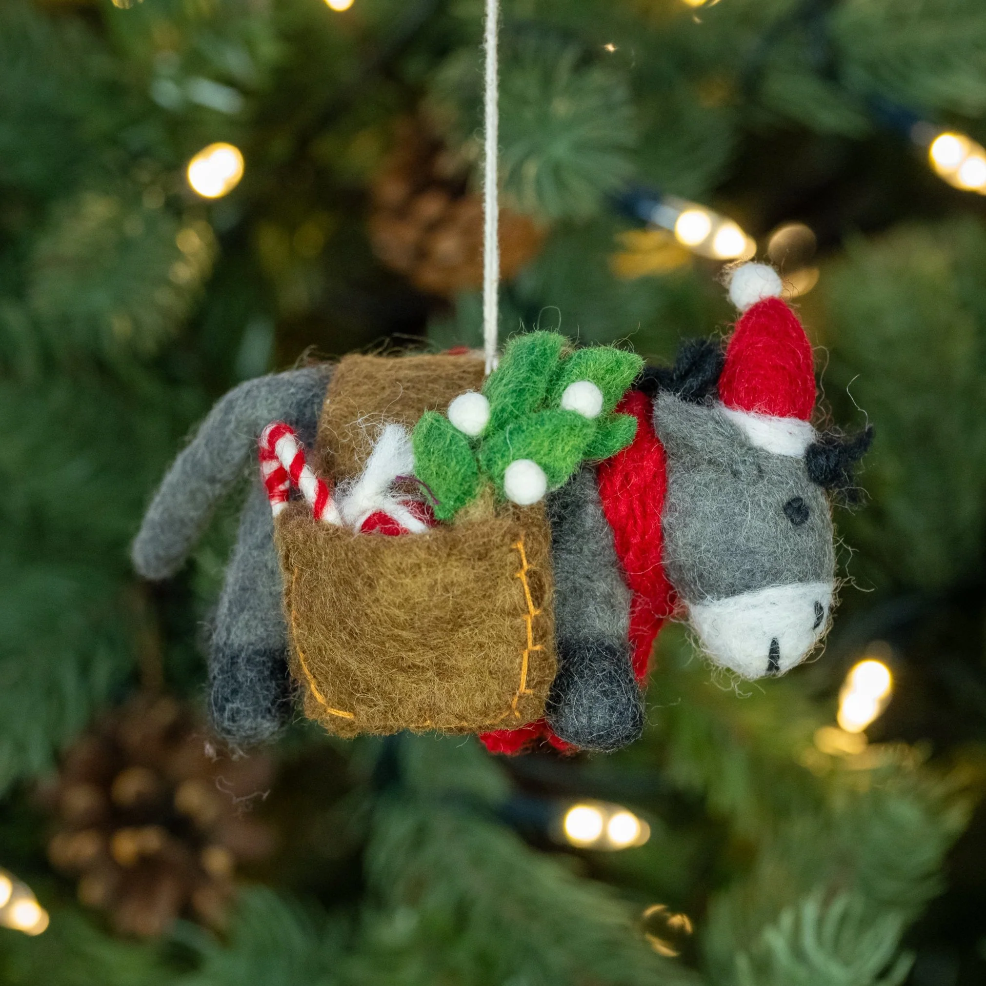 Donkey with Christmas Panniers  | Handmade Christmas Decoration - Image 4