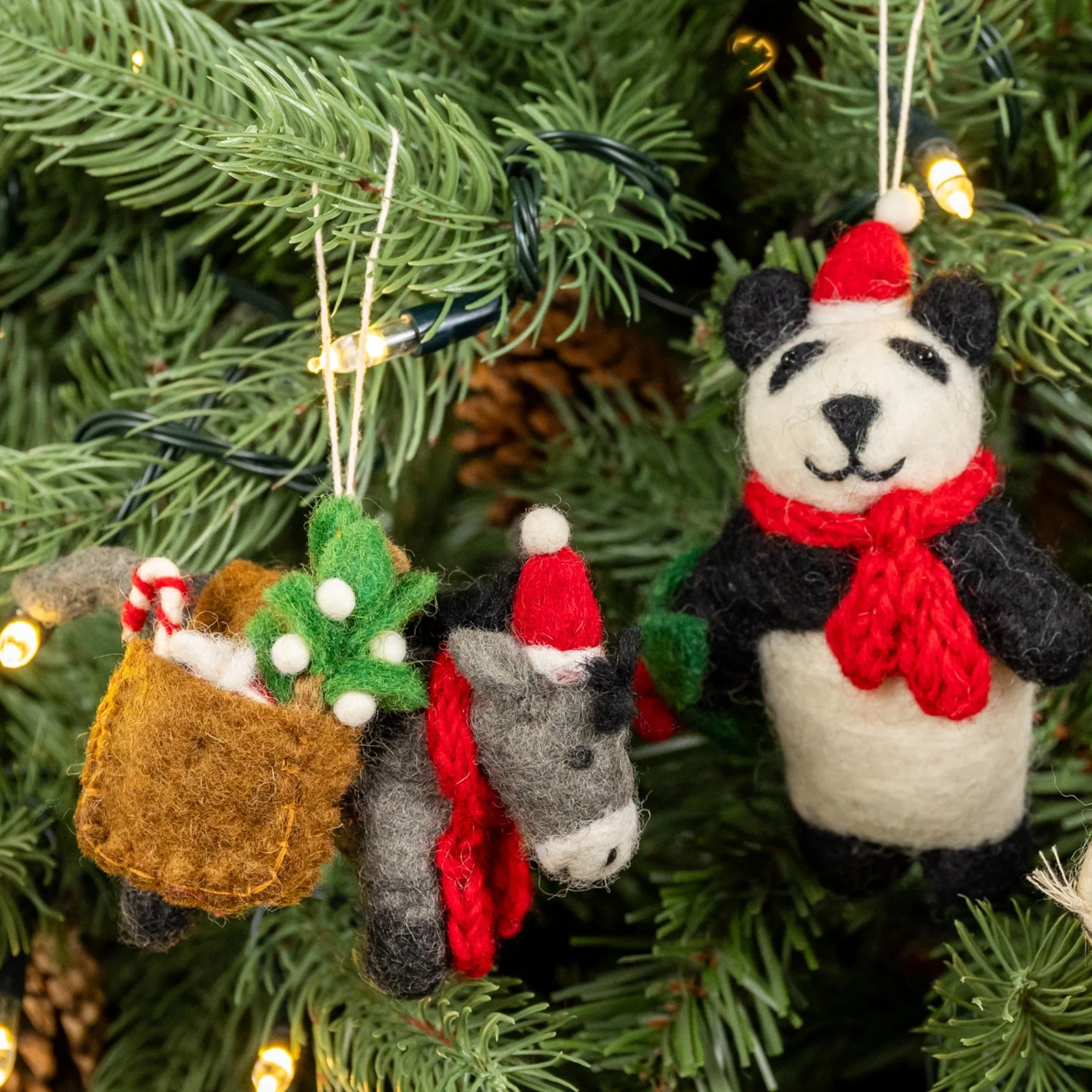 Donkey with Christmas Panniers  | Handmade Christmas Decoration - Image 5