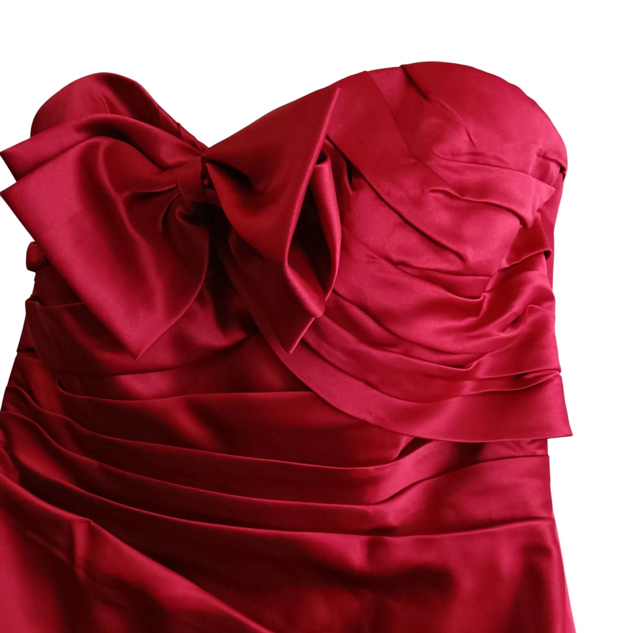 Drama Queen by Amanda Wyatt Red Satin Full Length Evening Dress UK 14- Tags On - Womenswear | Pre-loved - Image 4