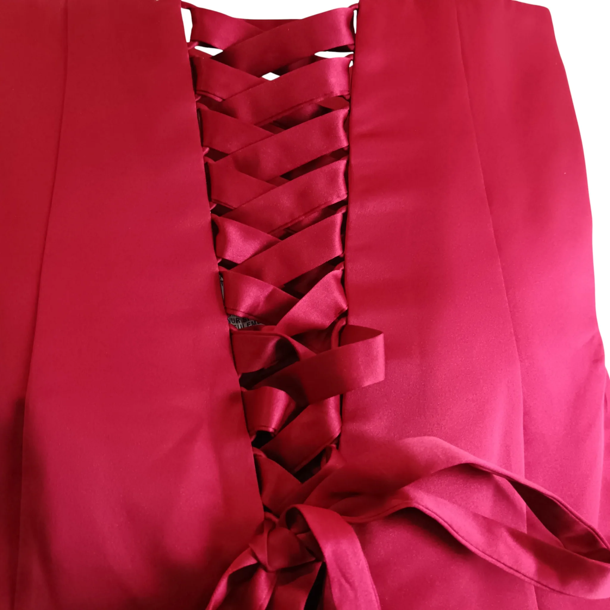 Drama Queen by Amanda Wyatt Red Satin Full Length Evening Dress UK 14- Tags On - Womenswear | Pre-loved - Image 5