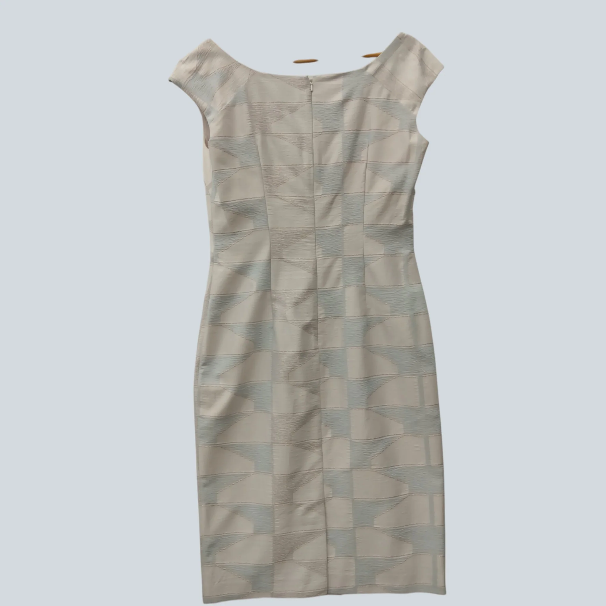 Dress Code by Veromia Mother of Bride Outfit Blue and Cream  Geometric Pattern UK 10 Womenswear | Pre-loved - Image 6