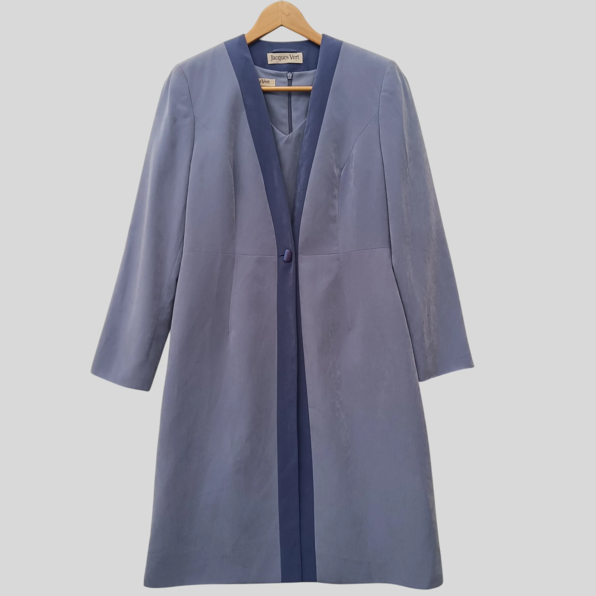 Vintage Jacques Vert Mother of Bride Outfit Blue Dress With Matching Jacket  UK 12  - Womenswear | Pre-loved