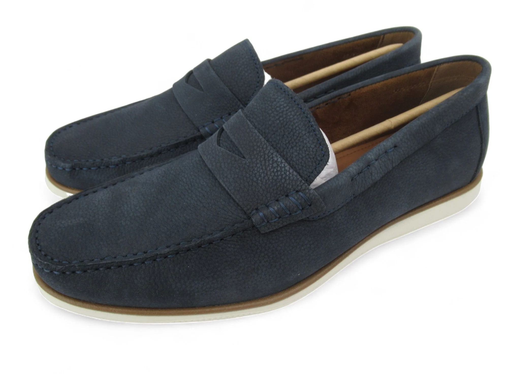 Dune London UK 10 Navy Blue Leather Moccasin Shoes Menswear | Preloved - Image 4