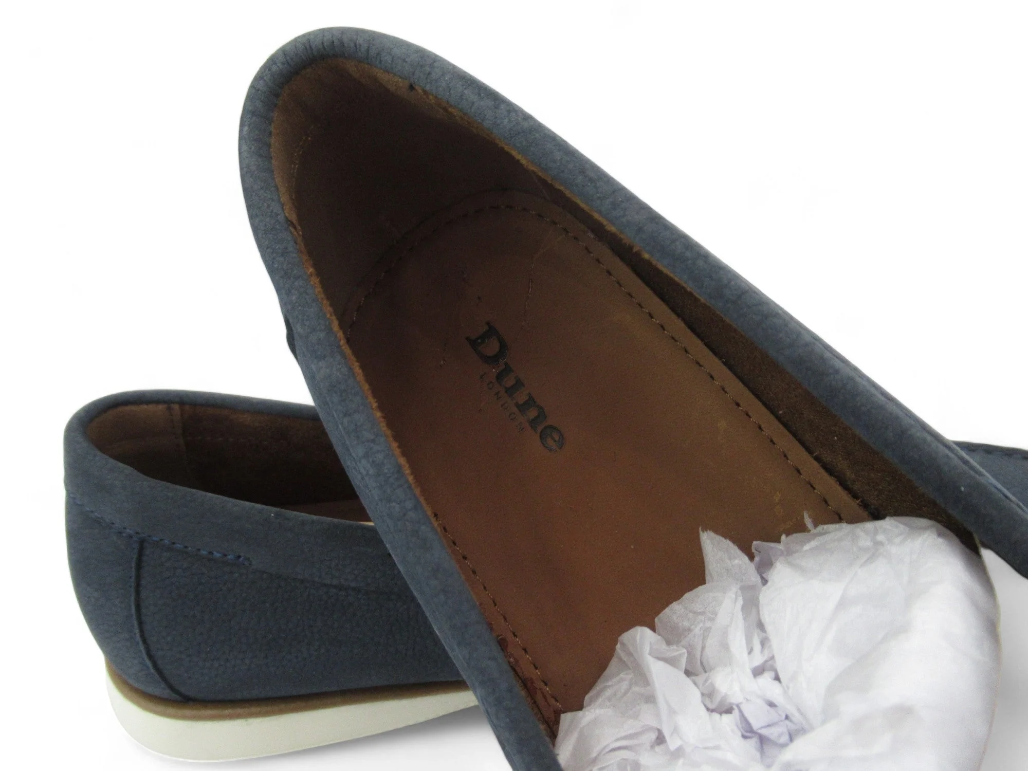 Dune London UK 10 Navy Blue Leather Moccasin Shoes Menswear | Preloved - Image 6