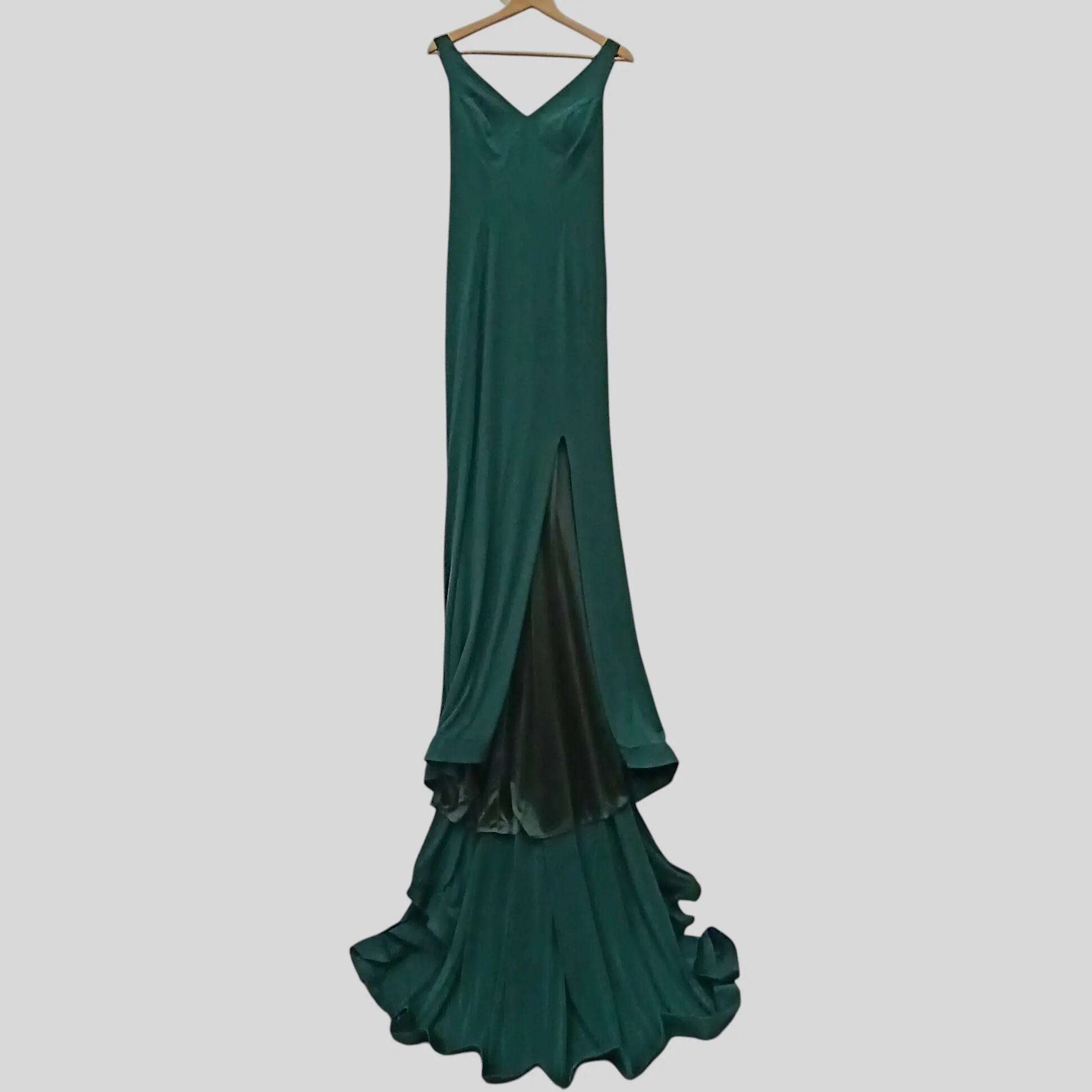 Dynasty London Green Bridesmaid Special Occasion Full Length Ladies Dress UK 8 - Tags On - Womenswear | Pre-loved