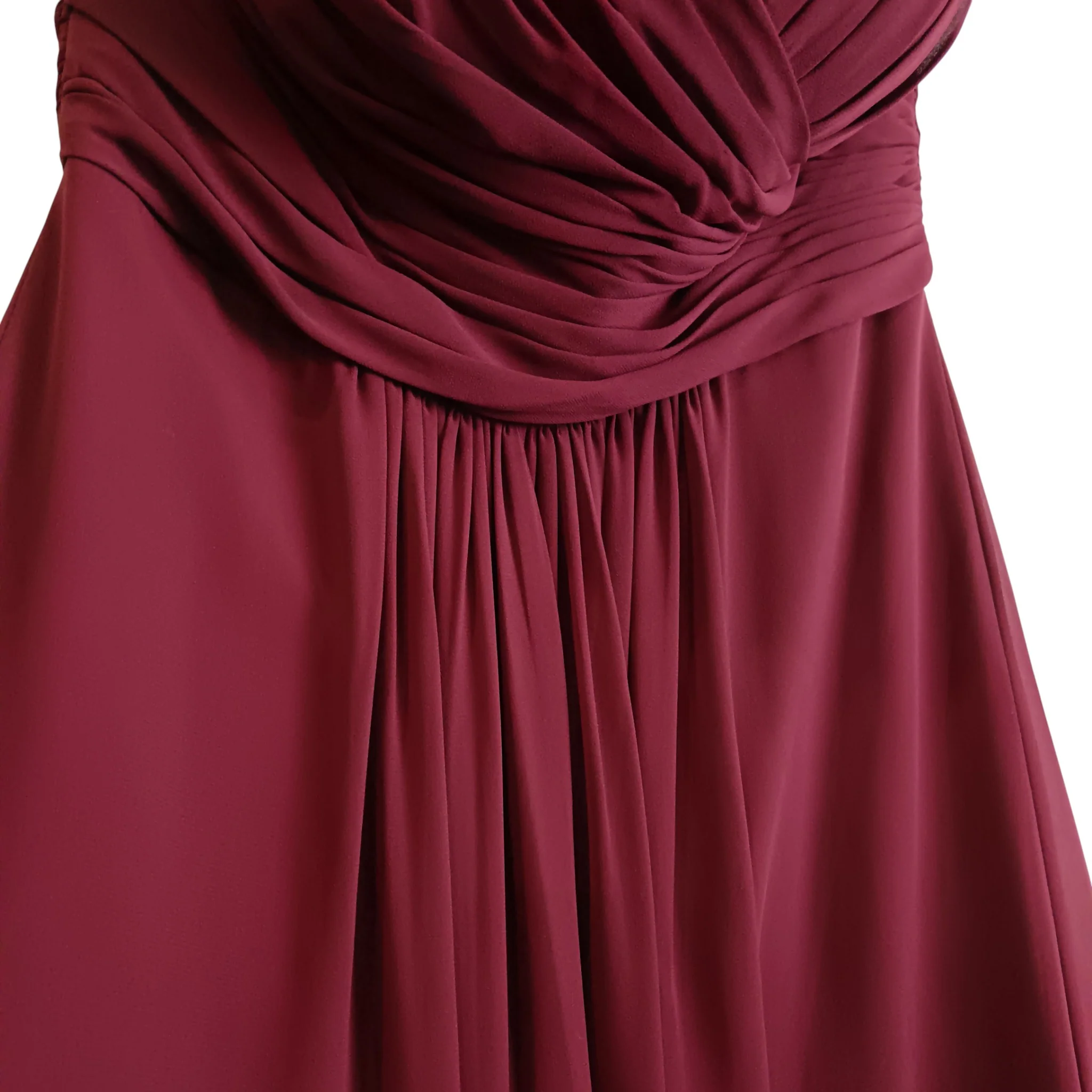 D'ZAGLE Burgundy Bridesmaid Full Length Strapless Dress UK 10 -Womenswear | Pre-loved - Image 5