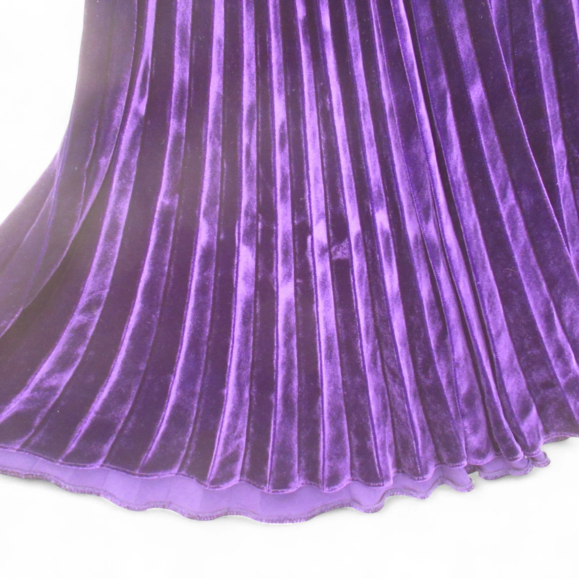 Edina Ronay London Velvet Skirt UK 10 Purple Womenswear | Pre-loved - Image 2