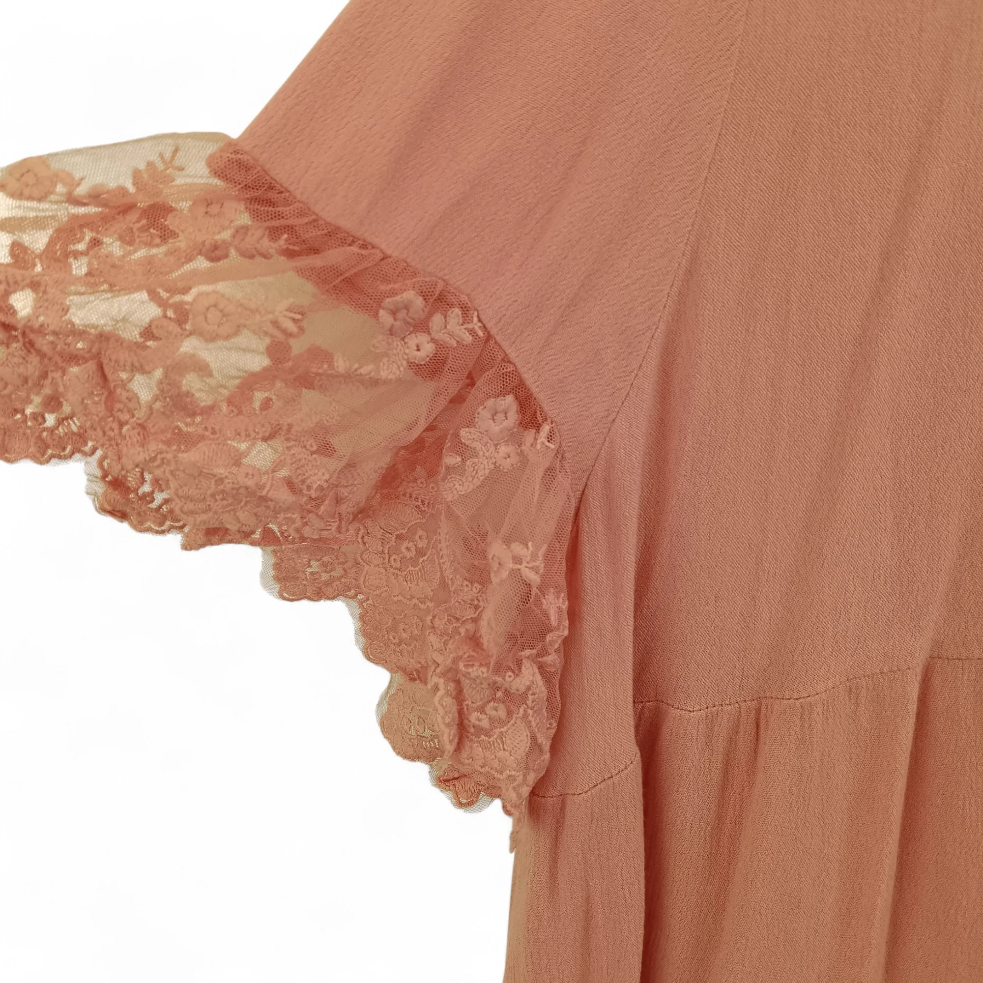 Emery Rose Blouse Top 2XL Pink Lace Trim Womenswear | Pre-loved - Image 3