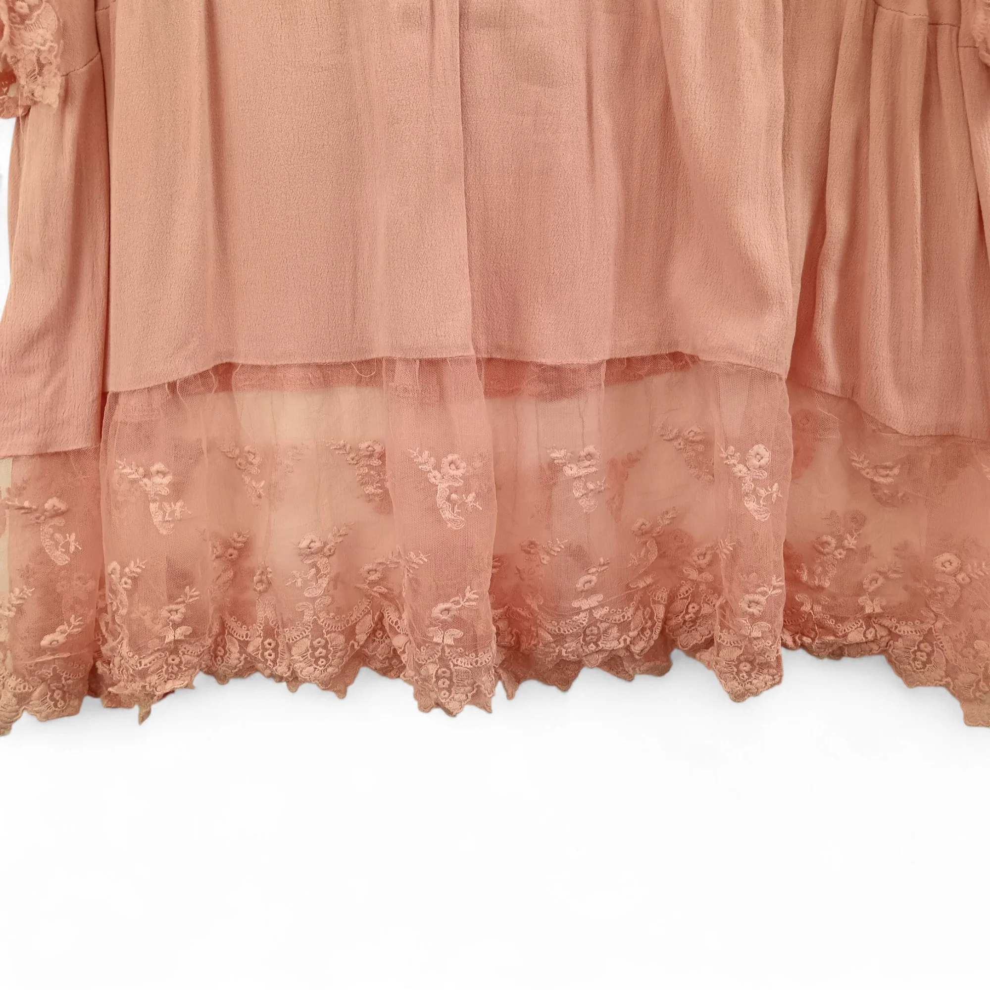 Emery Rose Blouse Top 2XL Pink Lace Trim Womenswear | Pre-loved - Image 4