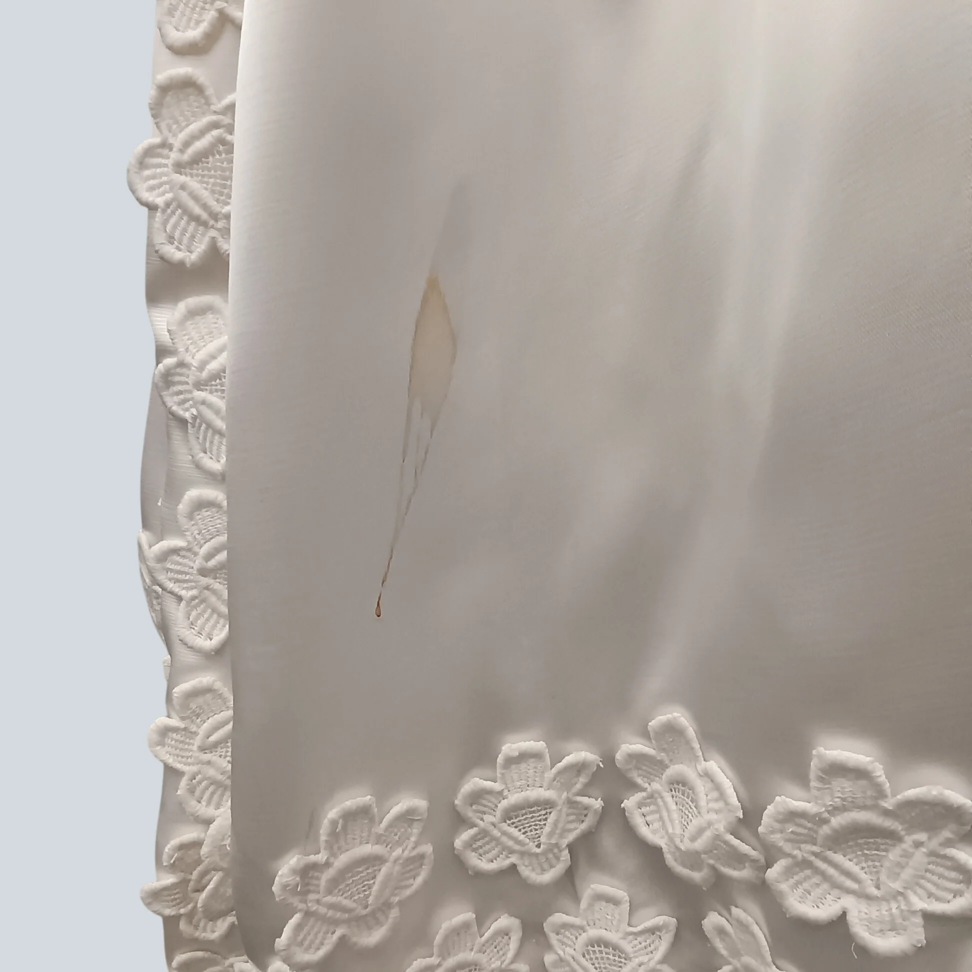 Empire Style Wedding Dress White Satin Floral Detailed Double Back UK M  Womenswear | Pre-loved - Image 5