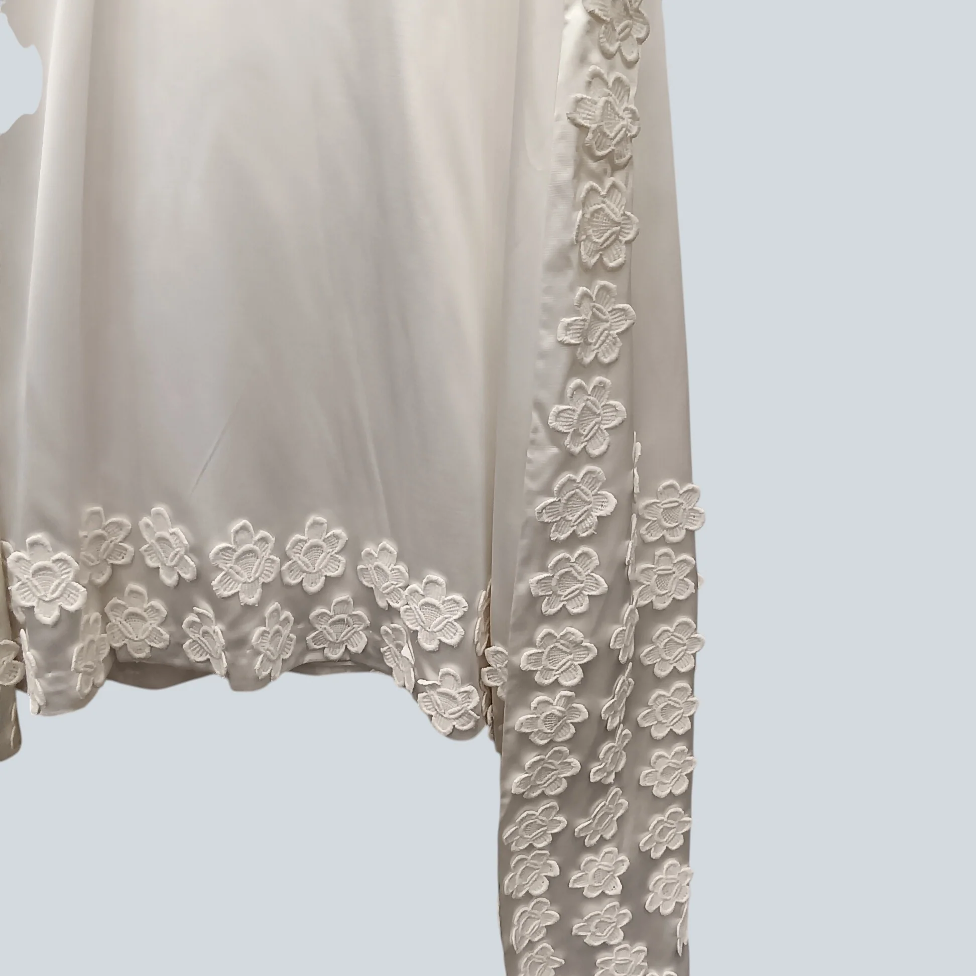 Empire Style Wedding Dress White Satin Floral Detailed Double Back UK M  Womenswear | Pre-loved - Image 6