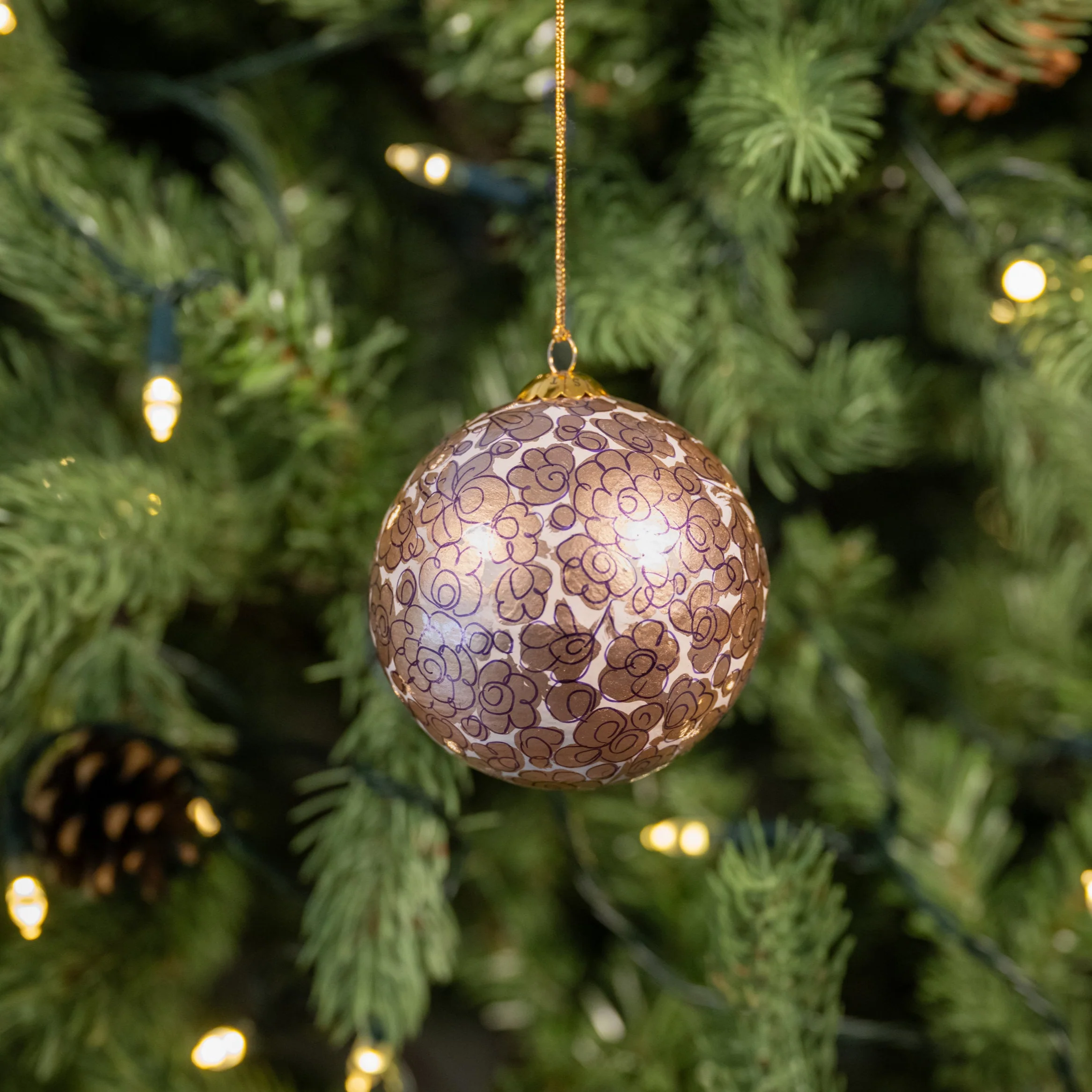 Enchanted Gold Hand Painted Christmas Bauble | British Red Cross Shop - Image 3