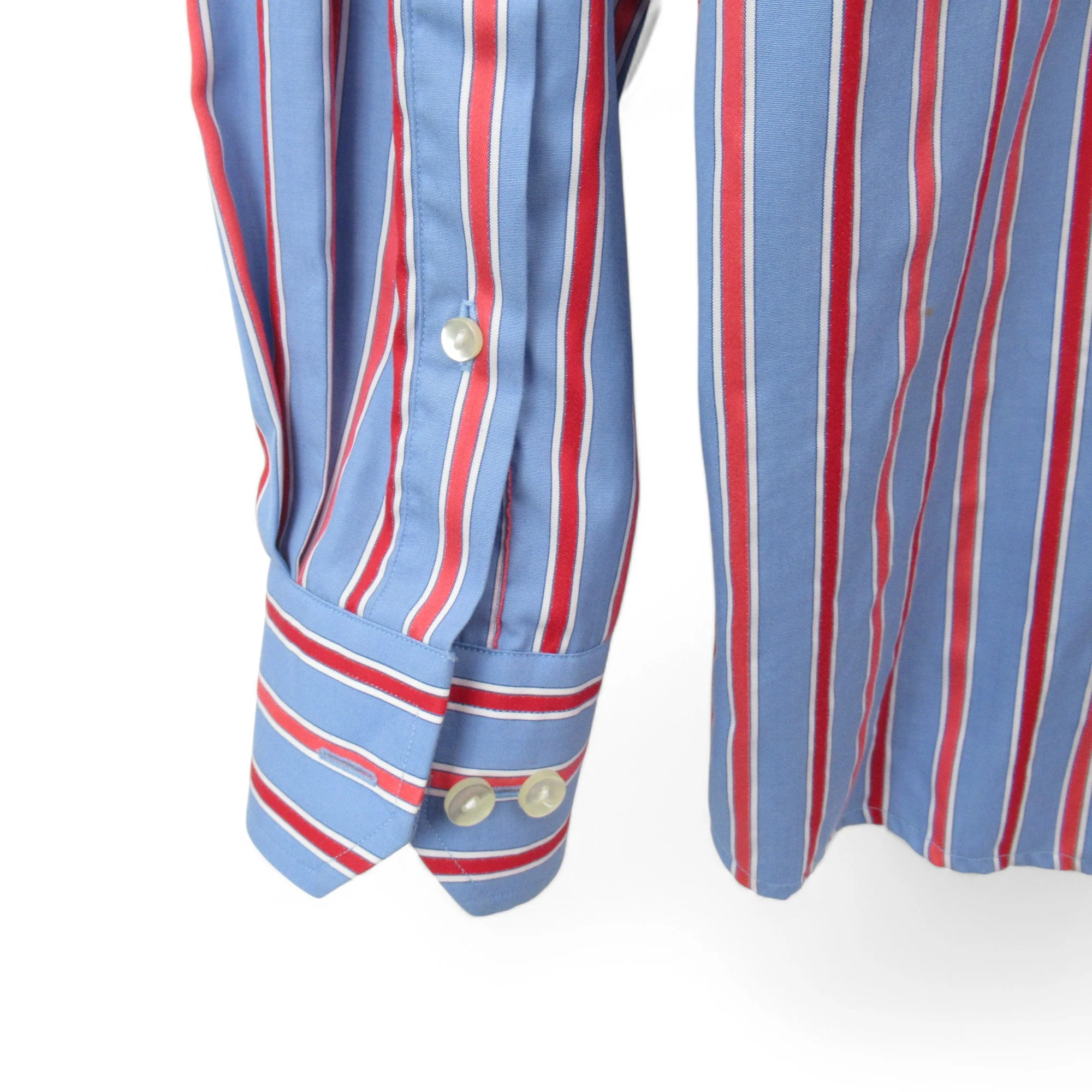 Eton Contemporary Striped Shirt Vintage Blue Red Menswear | Pre-loved - Image 5