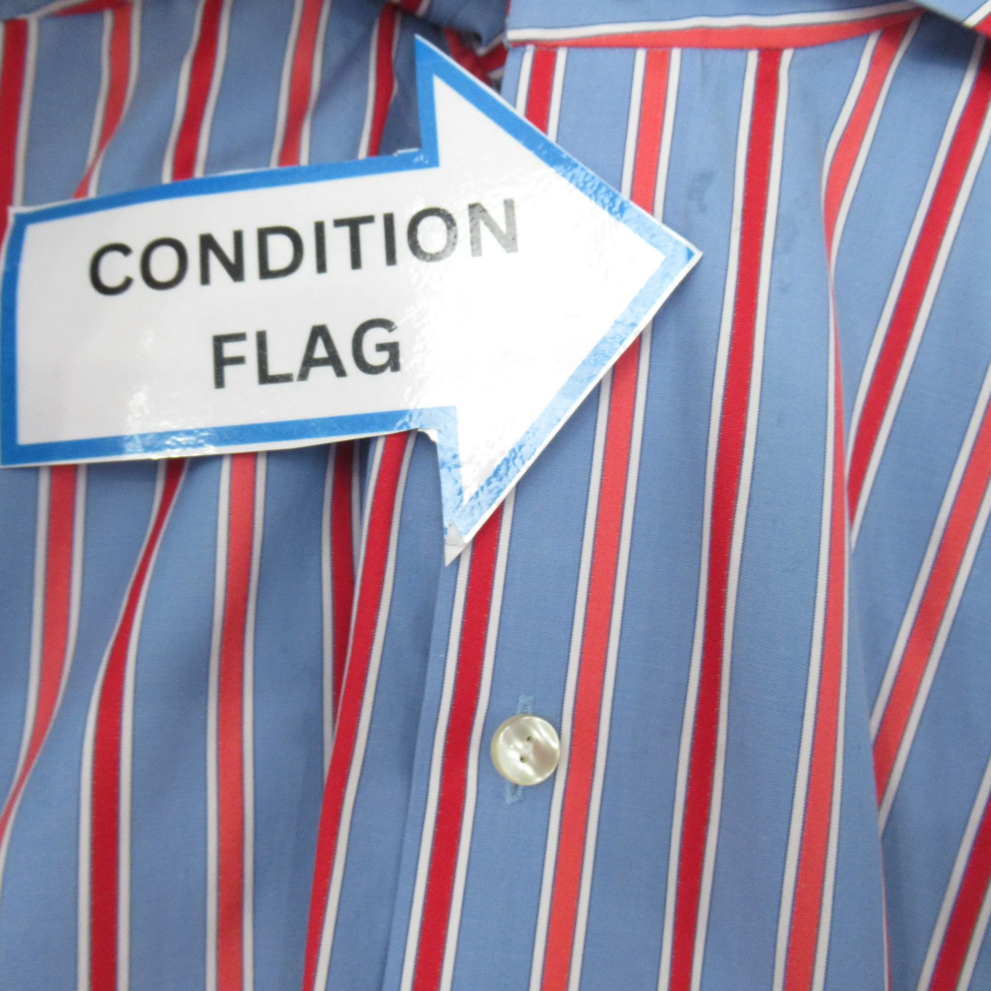 Eton Contemporary Striped Shirt Vintage Blue Red Menswear | Pre-loved - Image 6