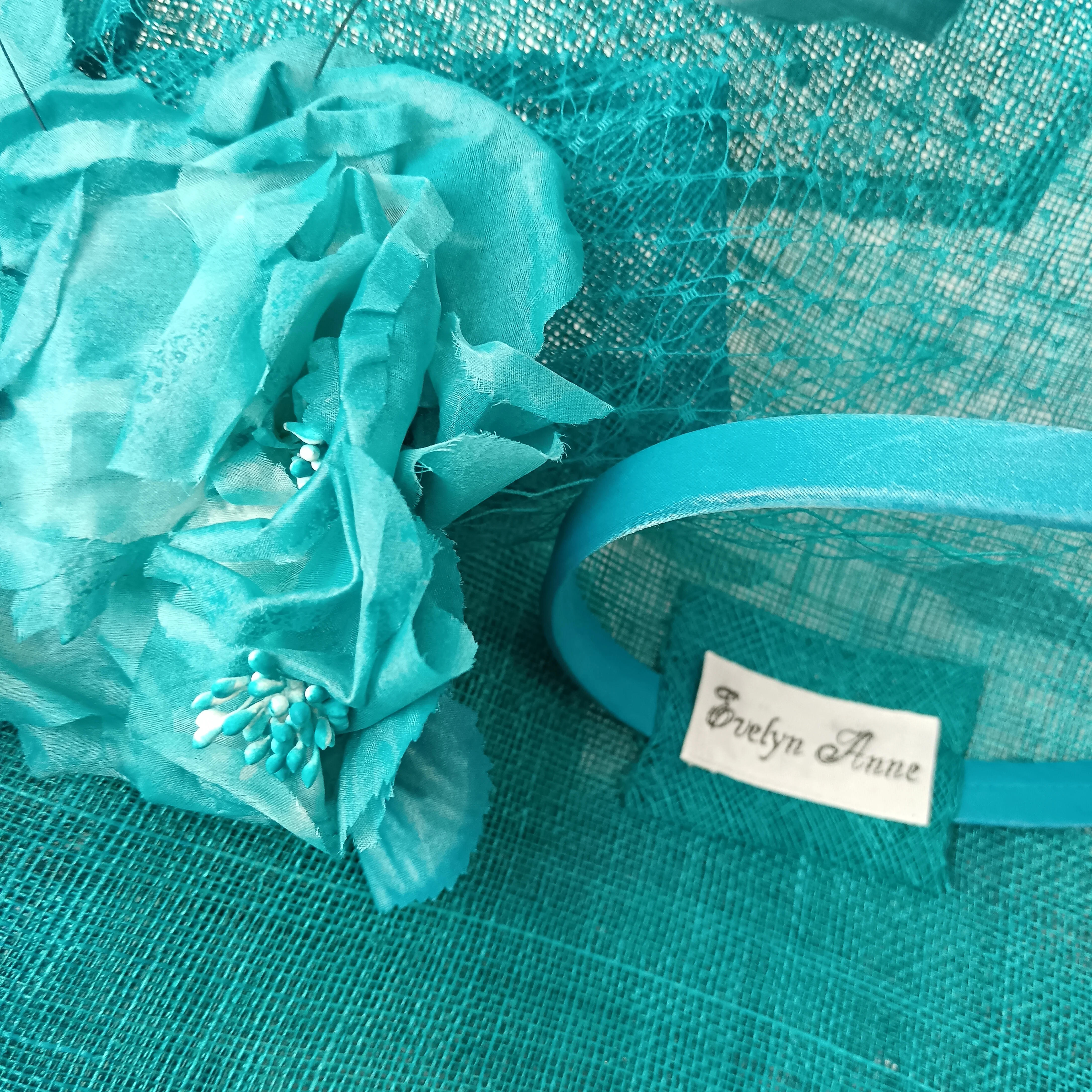 Evelyn Anne Teal Blue Ladies Special Occasion Wedding Fascinator Womenswear | Pre-loved - Image 6