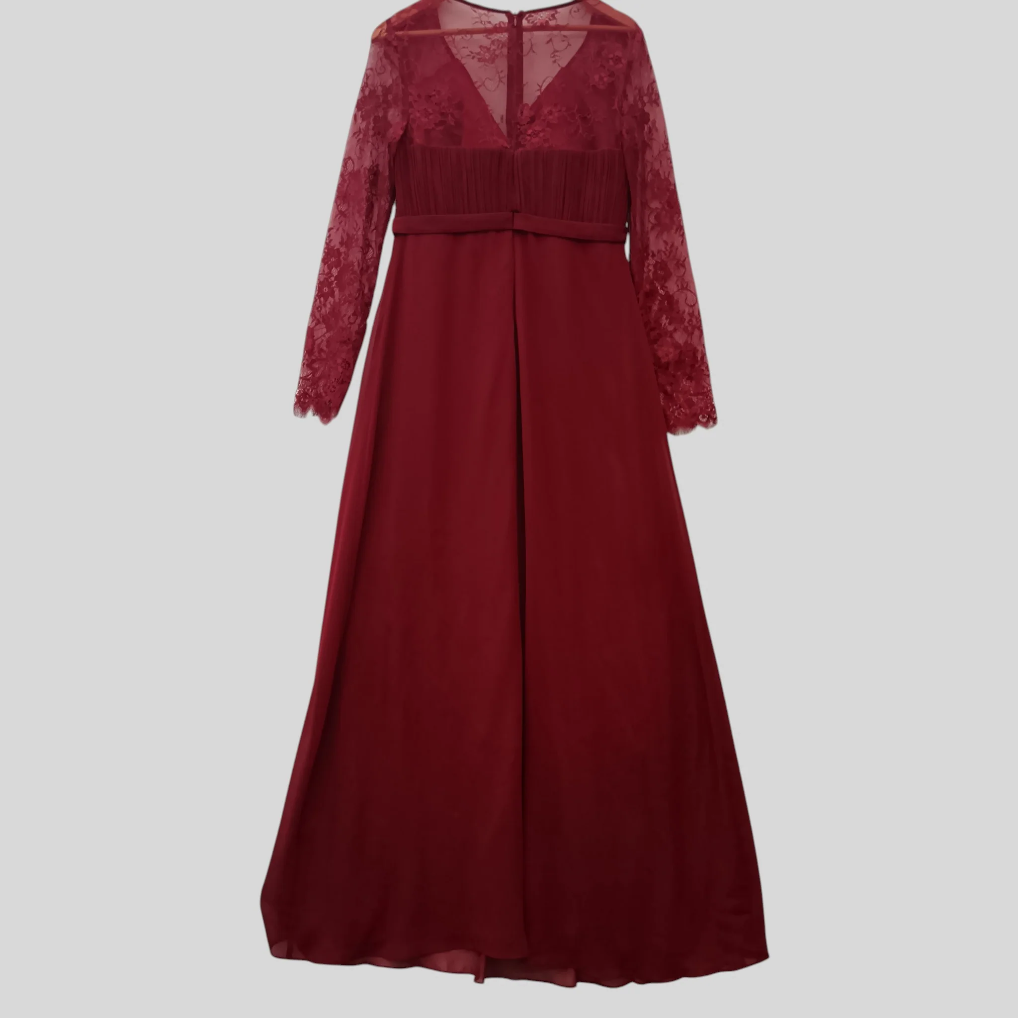 Ever Pretty Ladies Prom Bridesmaid Dark Red Full Length Lace Sleeve Dress UK 16 -Tags On- Womenswear | Preloved - Image 2