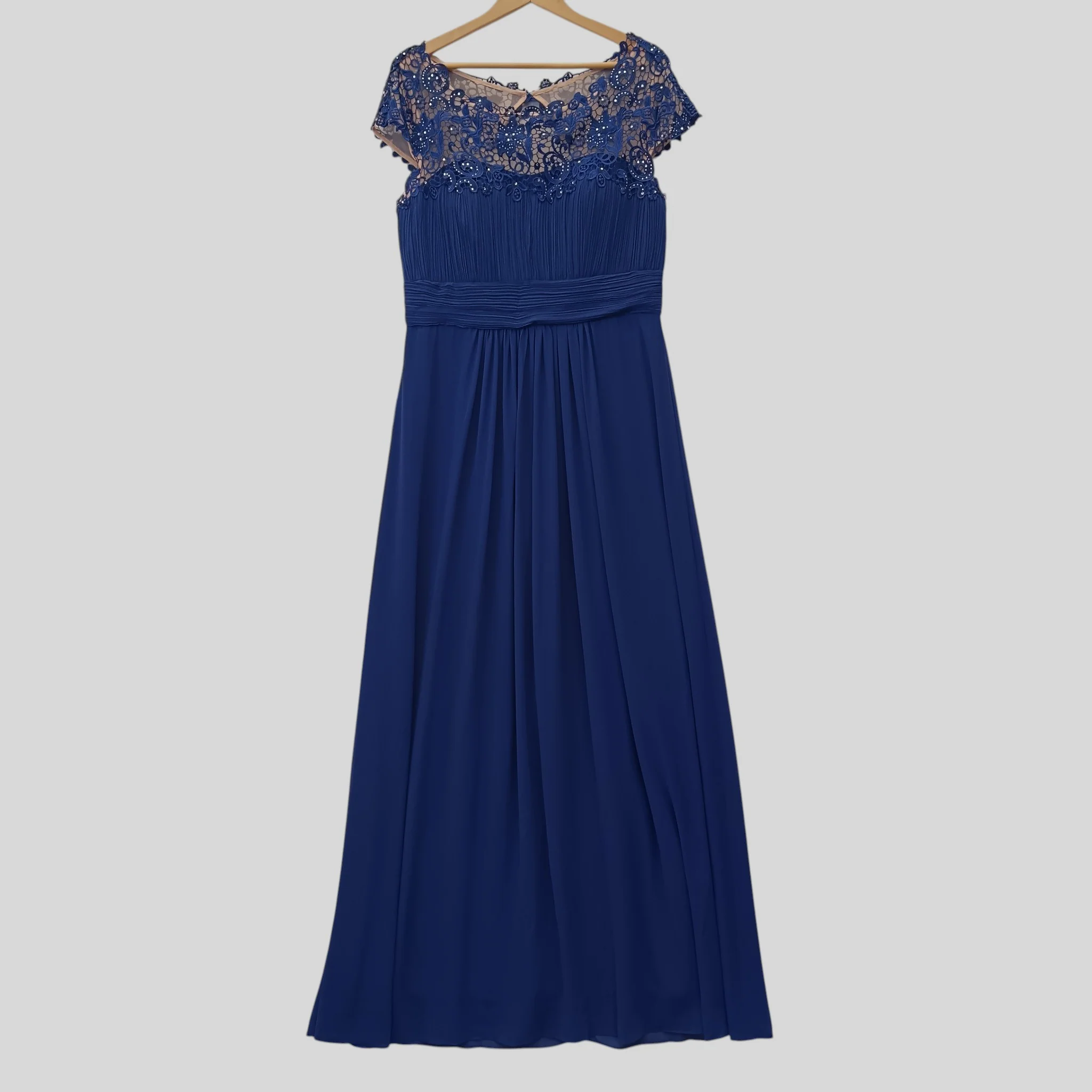 Ever Pretty Ladies Prom Bridesmaid Royal Blue Full Length Shirt Sleeve Dress UK 20 - Tags On- Womenswear | Preloved