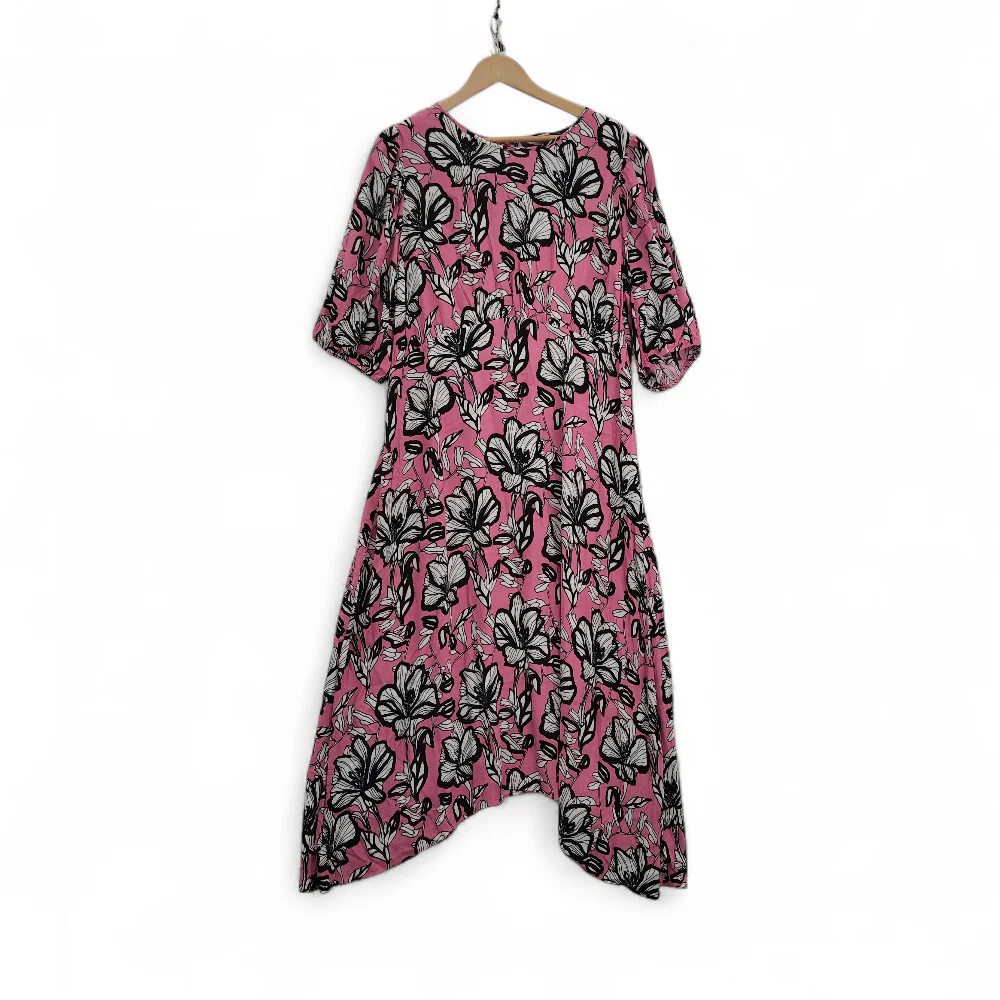 F & F Maxi Dress UK 22 Pink Black Womenswear | Pre-loved
