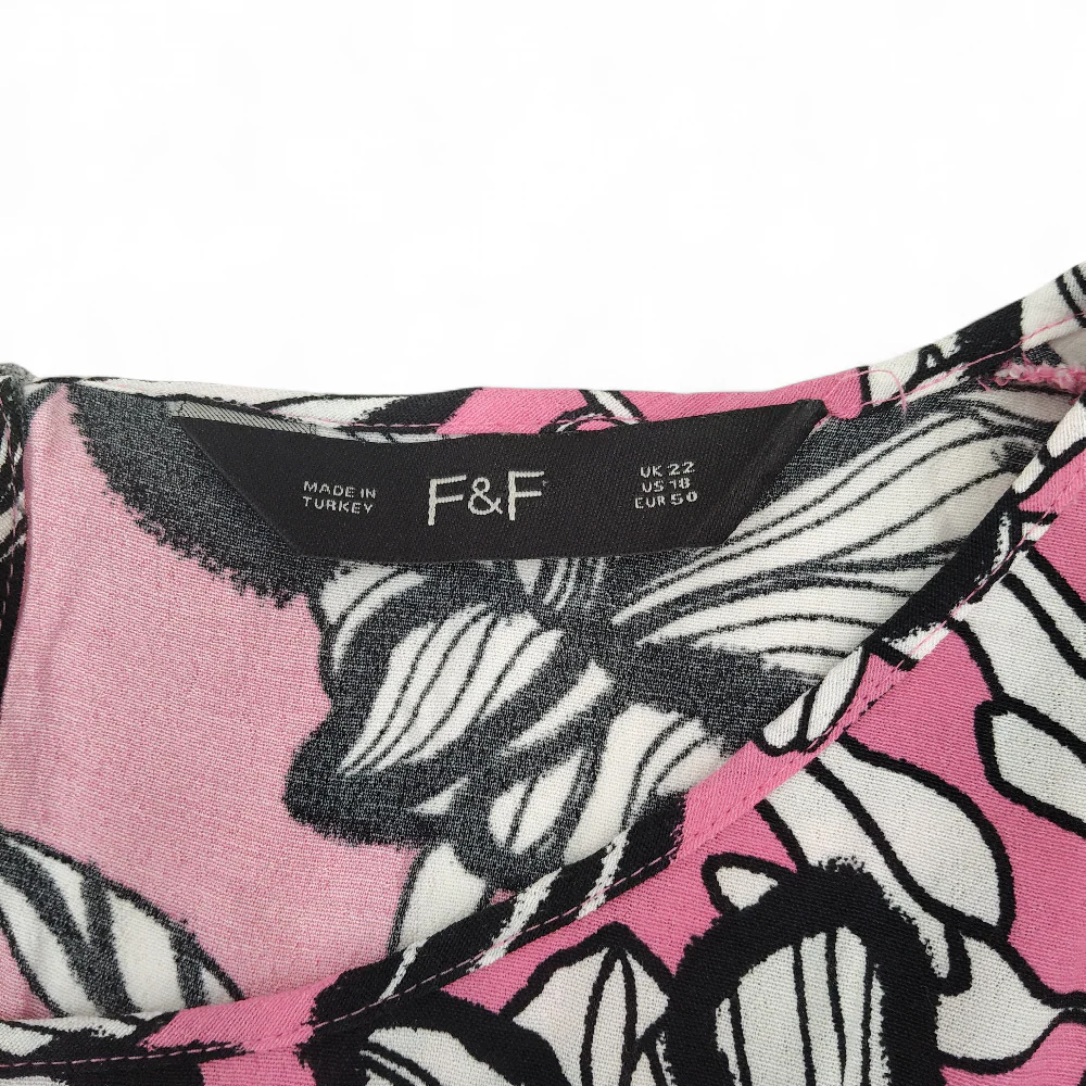 F & F Maxi Dress UK 22 Pink Black Womenswear | Pre-loved - Image 6