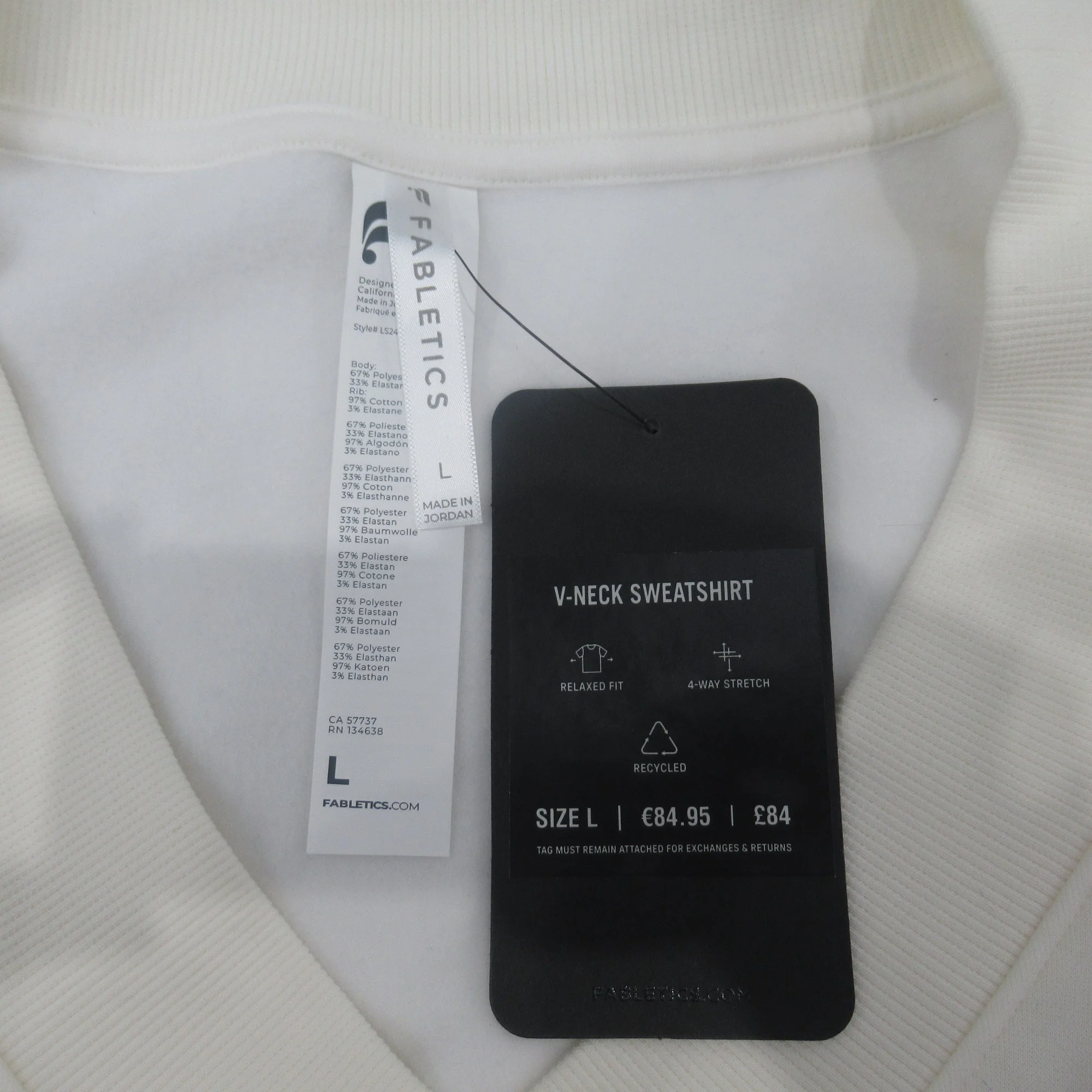 Fabletics Large Ivory Sweat Top Jumper Womenswear | Preloved - Image 5