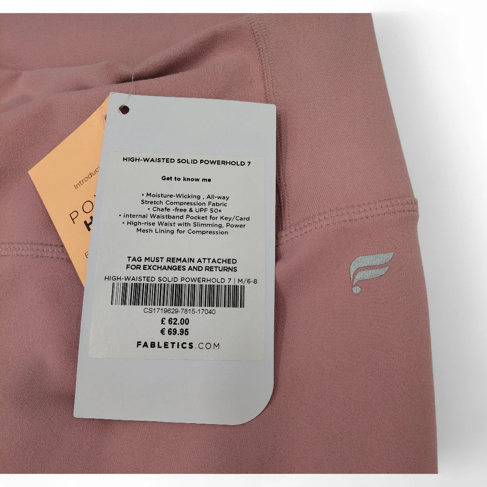 Fabletics Power Hold Leggings Medium Pink Gym Womenswear | Pre-loved - Image 5