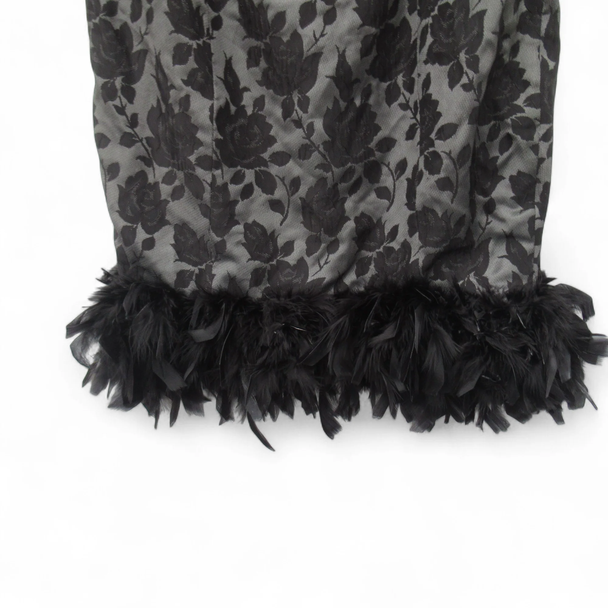 Feather Trim Vintage Dress Small Black Womenswear | Pre-loved - Image 3