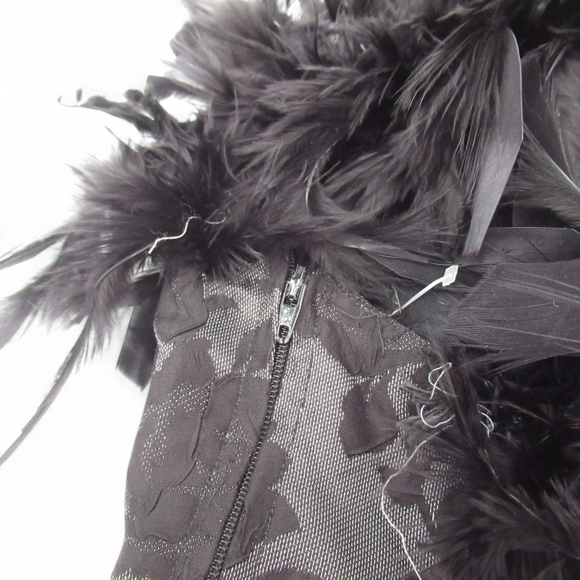 Feather Trim Vintage Dress Small Black Womenswear | Pre-loved - Image 5