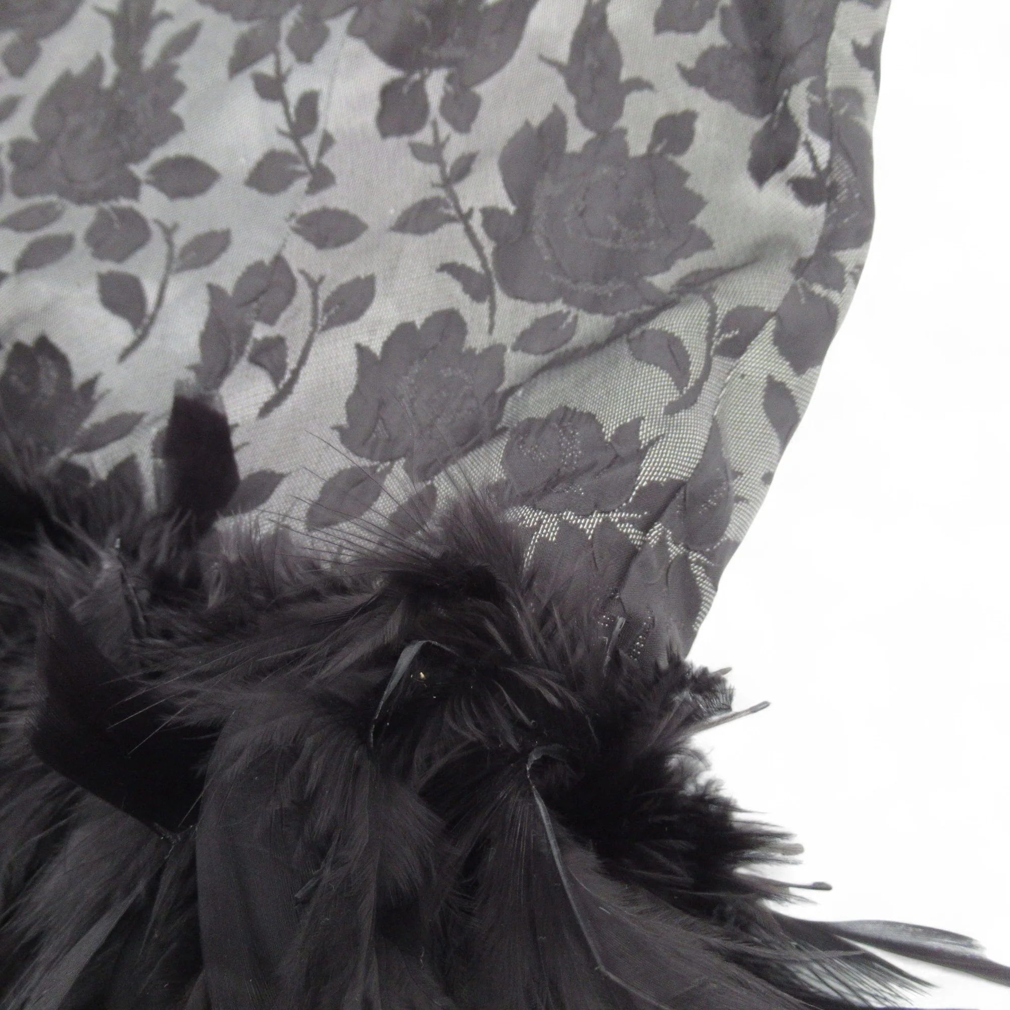 Feather Trim Vintage Dress Small Black Womenswear | Pre-loved - Image 6