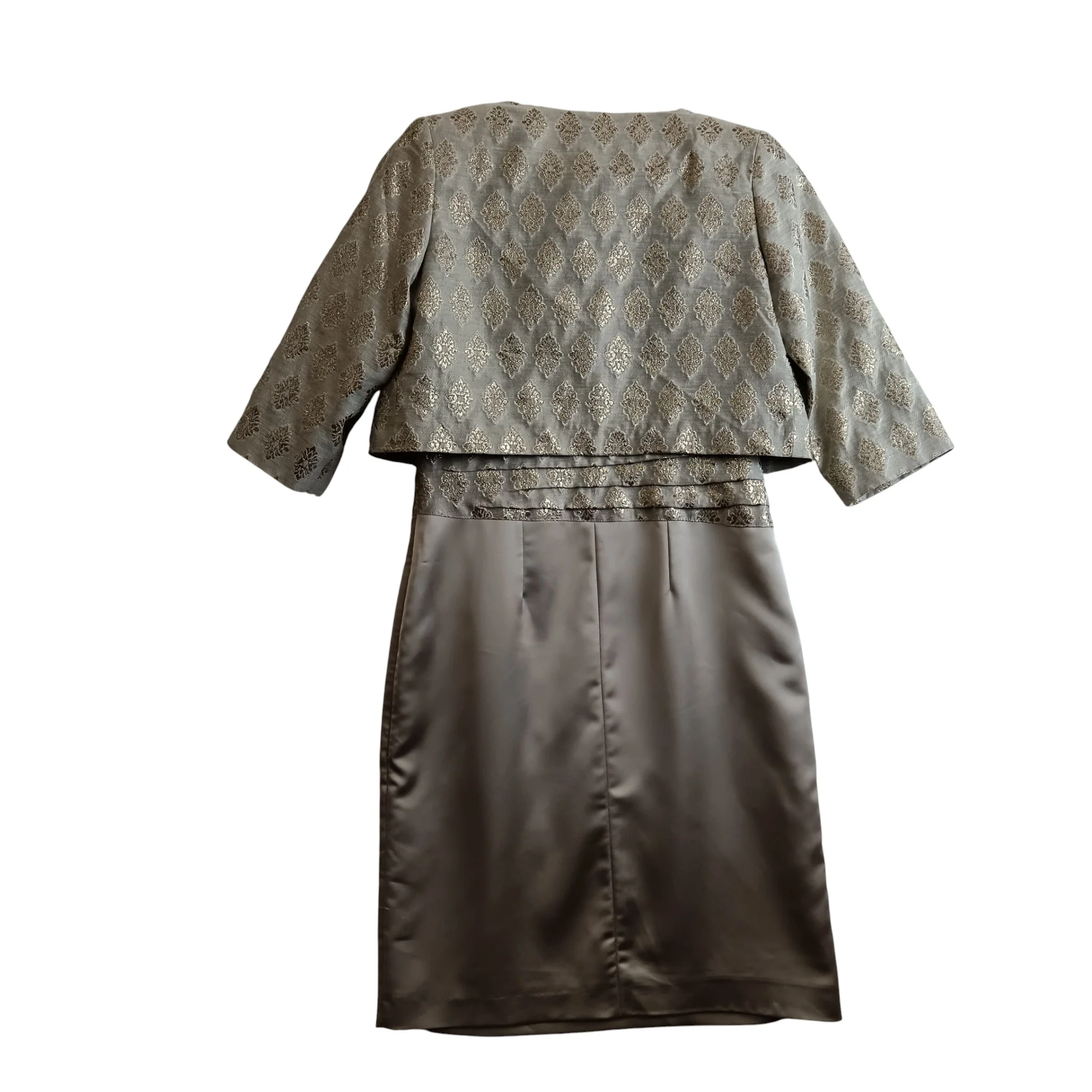 Fee G Stonehasen Grey Satin With Gold Pattern Mother Of Bride Outfit UK 10- Womenswear | Pre-loved - Image 2
