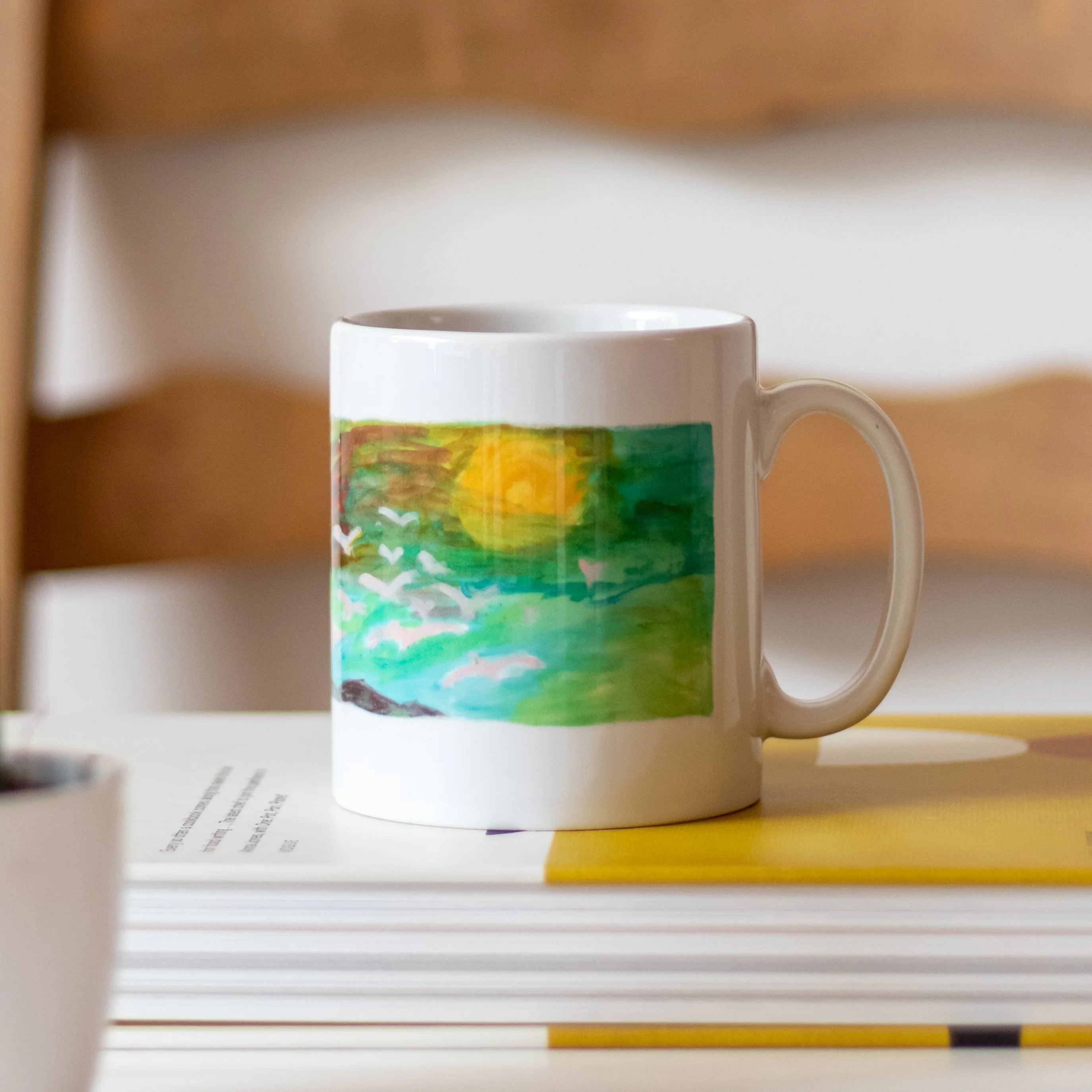Designed by Refugees Watercolour Scene Coffee Mug - Image 2