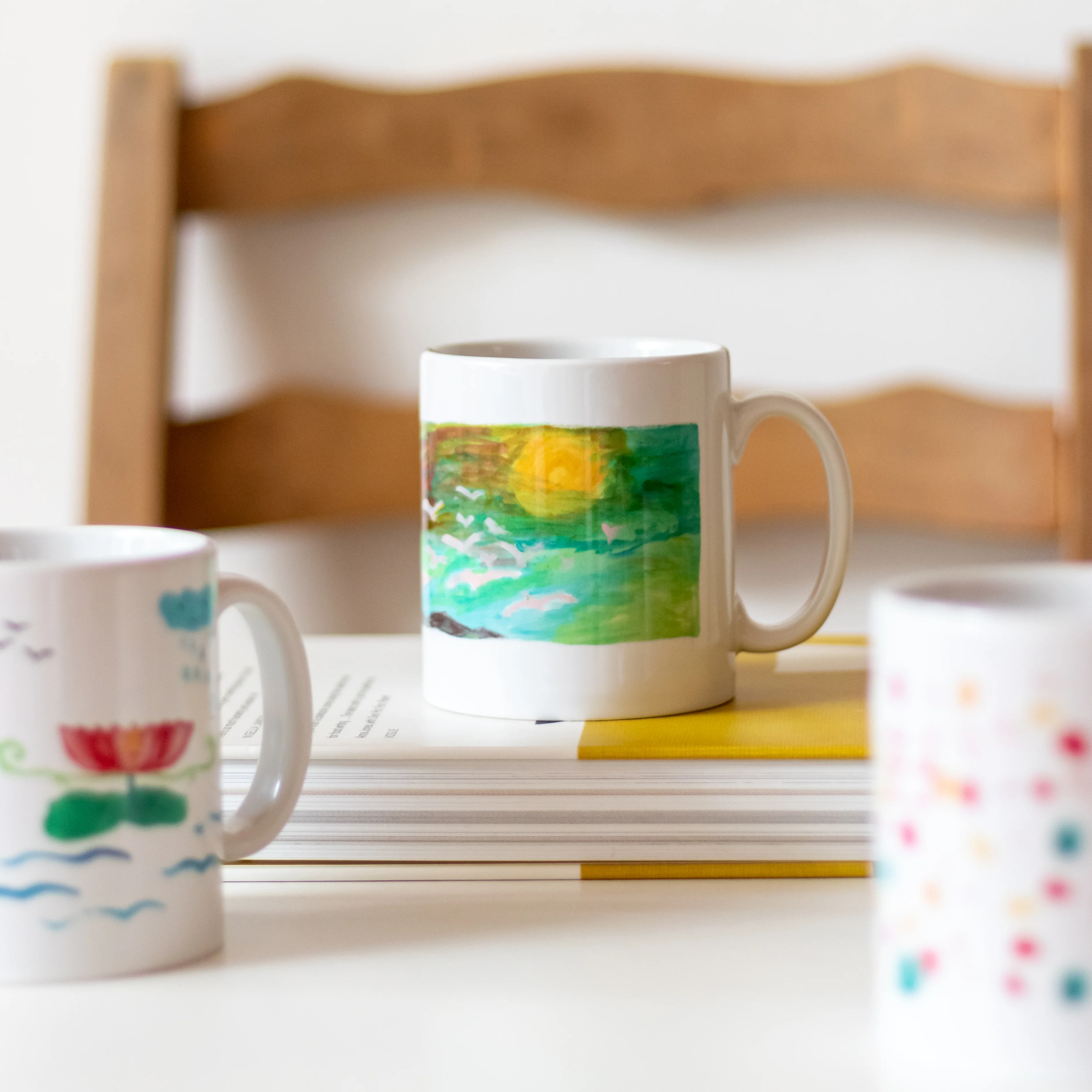 Designed by Refugees Watercolour Scene Coffee Mug - Image 4