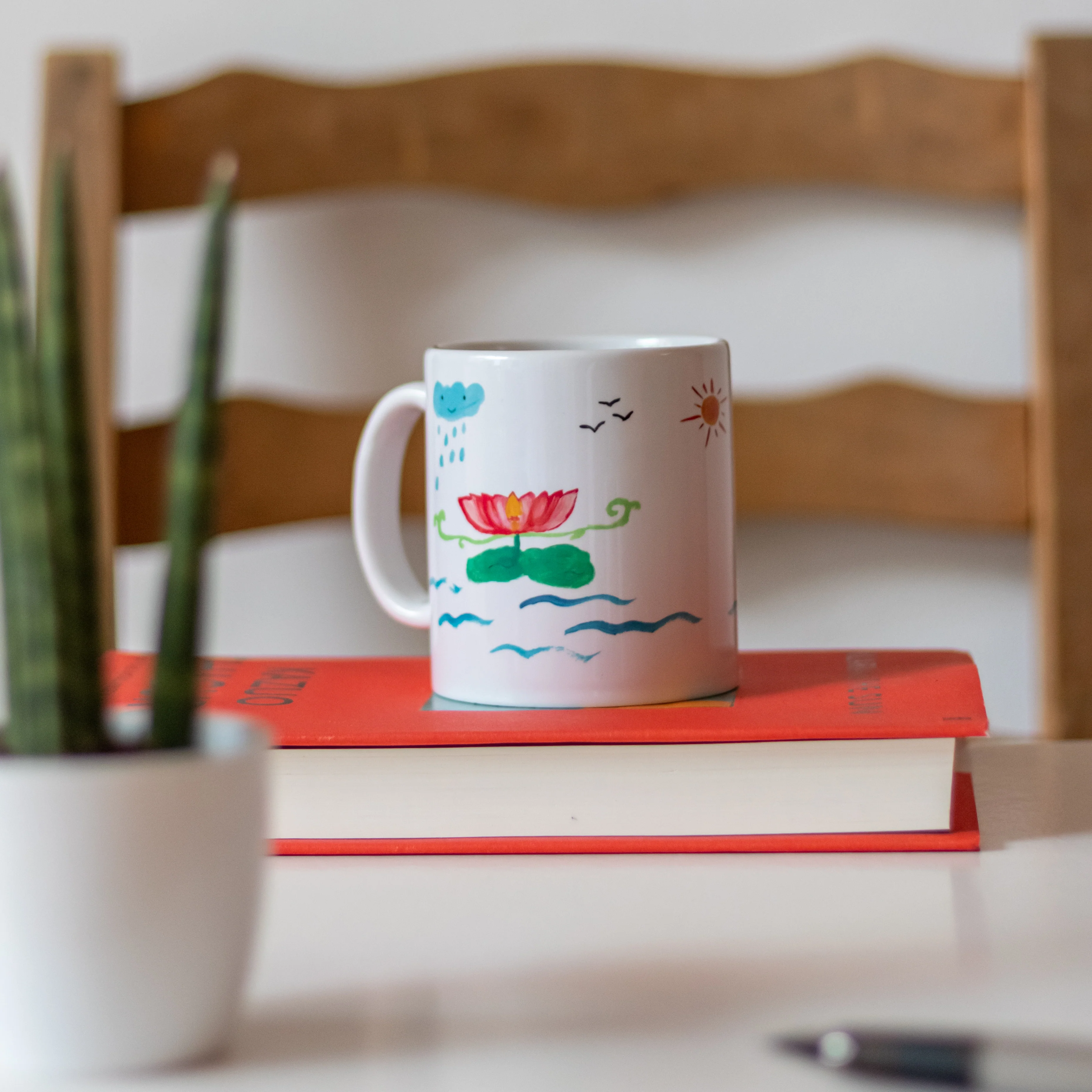 Designed by Refugees Lotus Flower Coffee Mug - Image 5