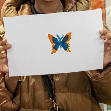 Designed by Refugees Butterfly Print Coffee Mug - Image 5